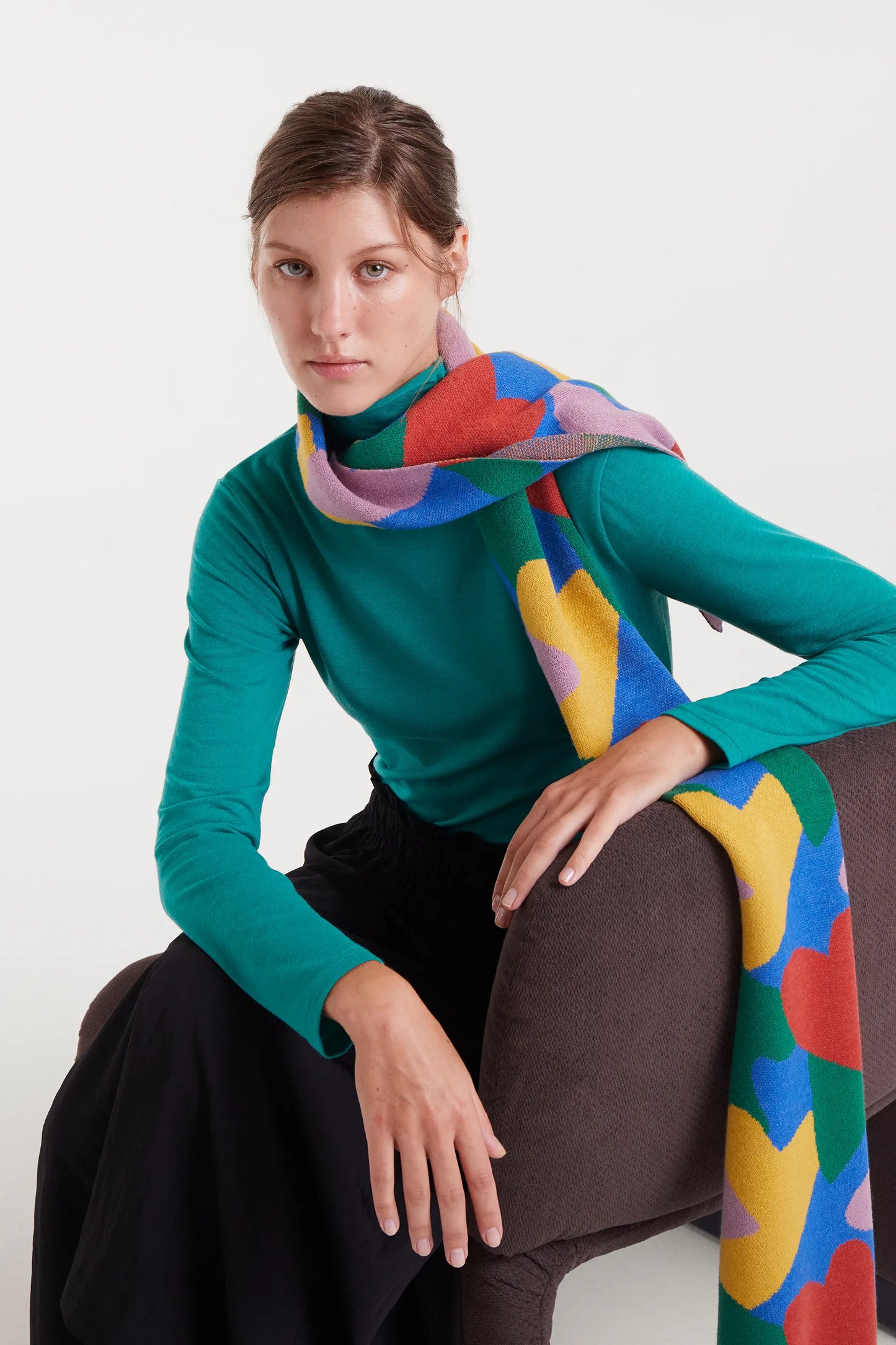 Green high-neck t-shirt