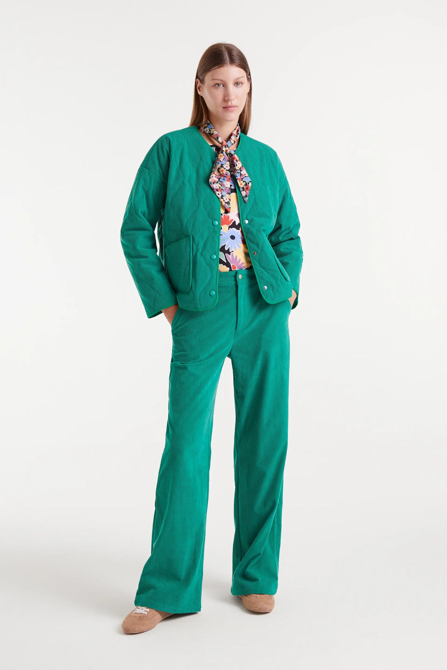 Chaqueta de pana verde