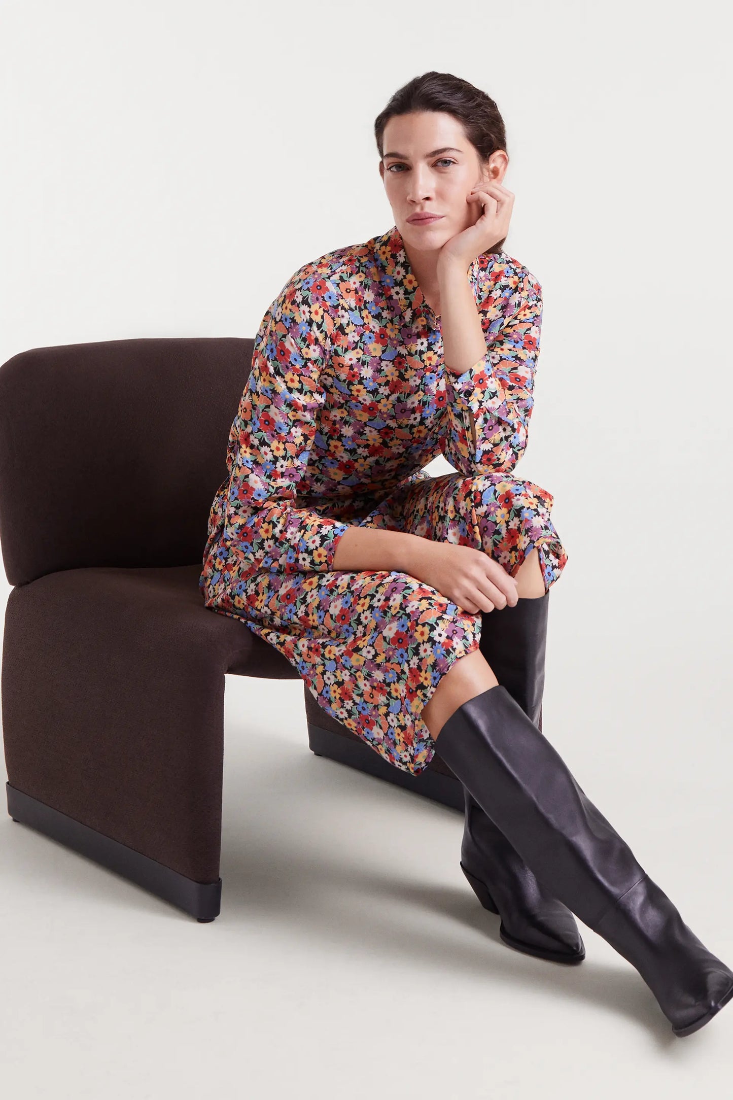 Hampton Small Print Lightweight Crepe Shirt