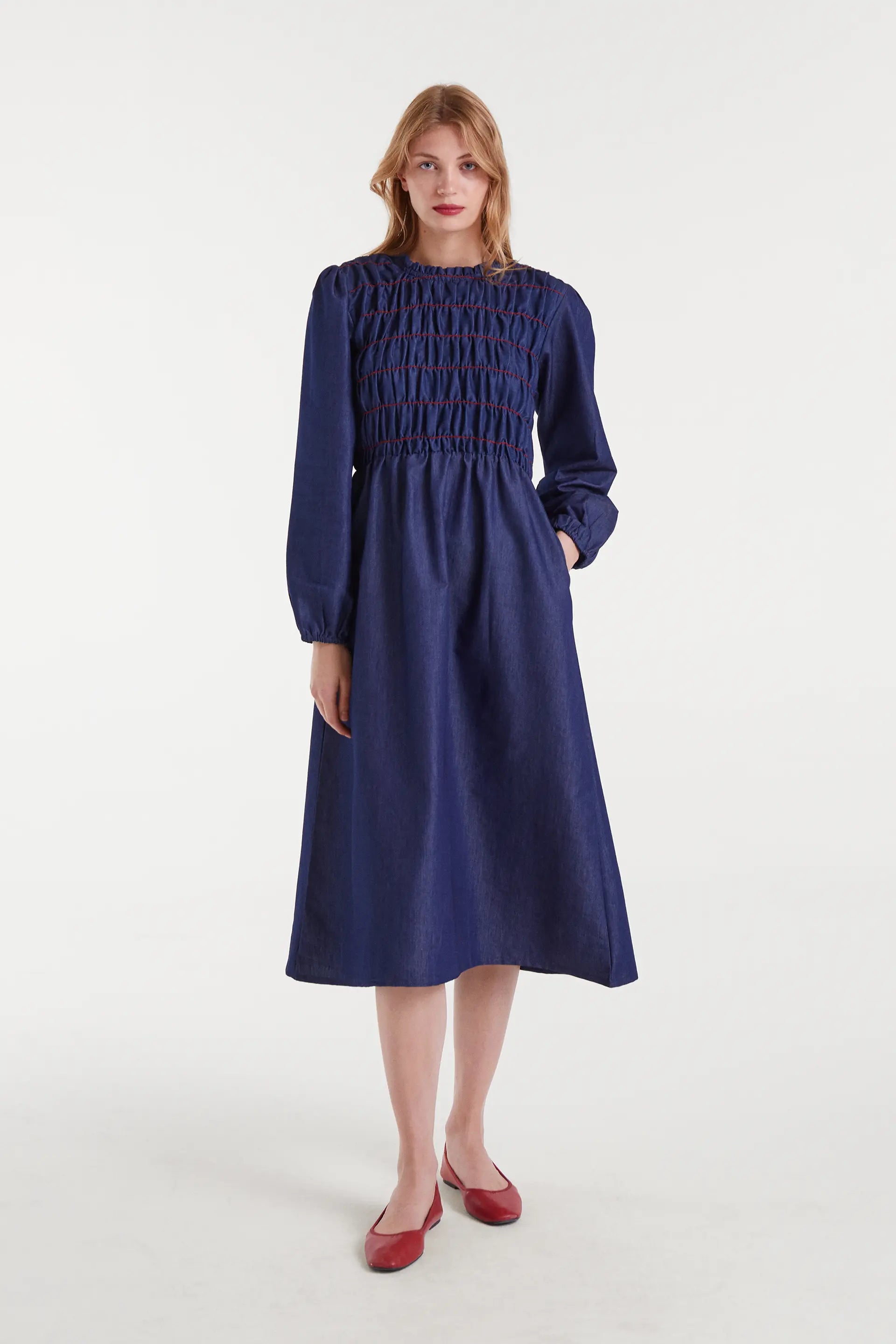 Vestido Camisero Corto Iviera Popelina De Algodón Y Seda Blanca Con