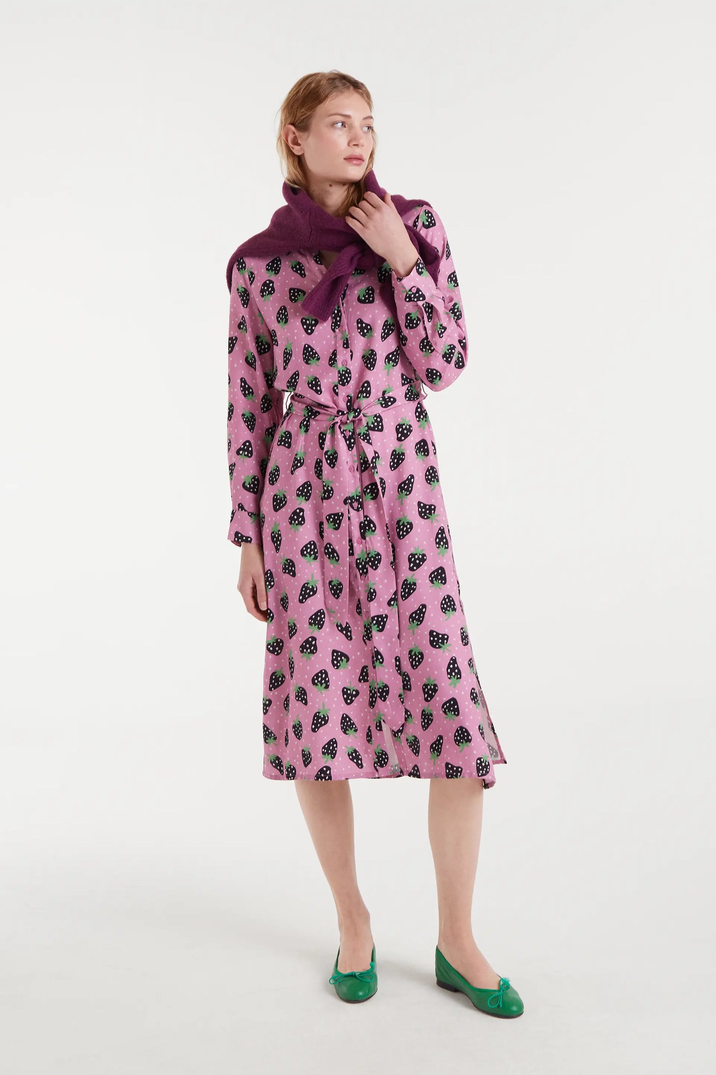 Abito midi con stampa piccola Morango