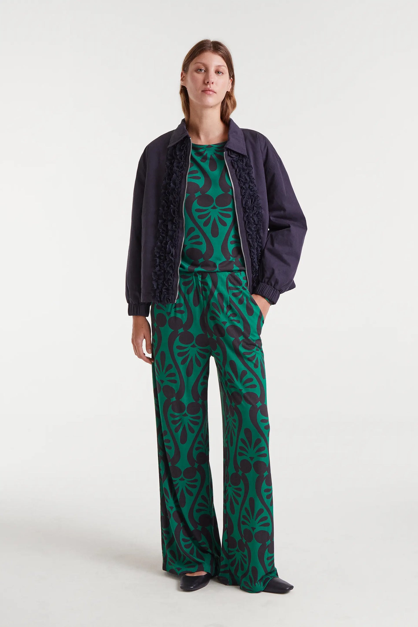 Baroque print trousers