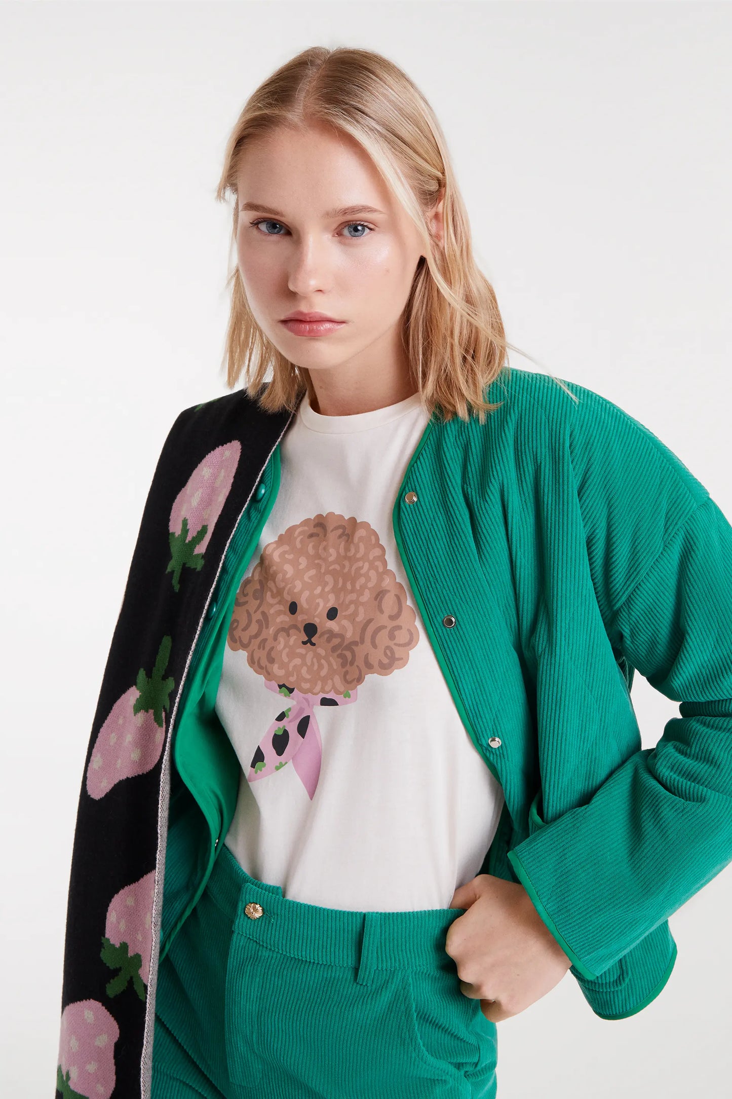 100% cotton T-shirt with poodle print