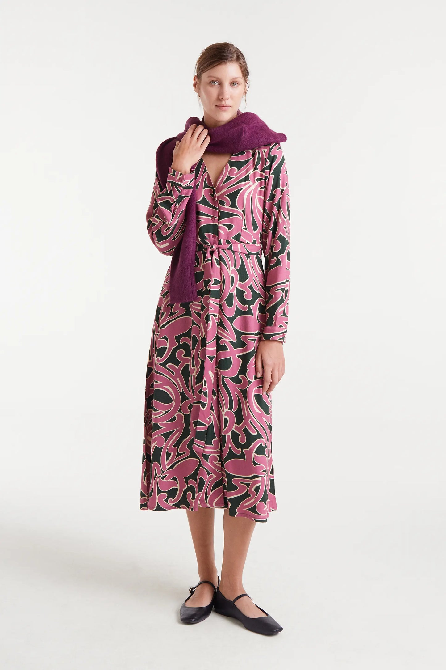 Abito midi con stampa Pastures