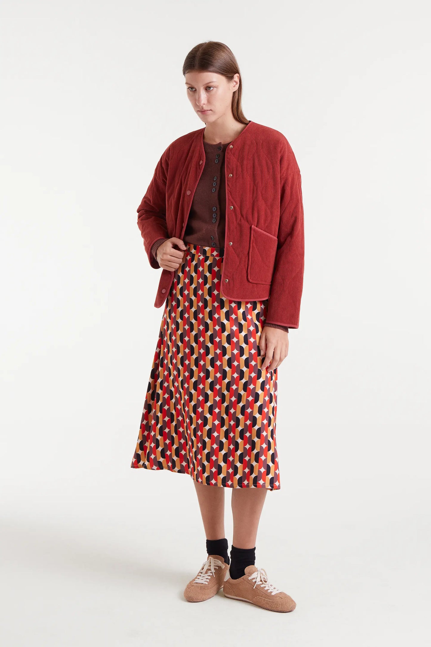 Gonna midi con stampa Link