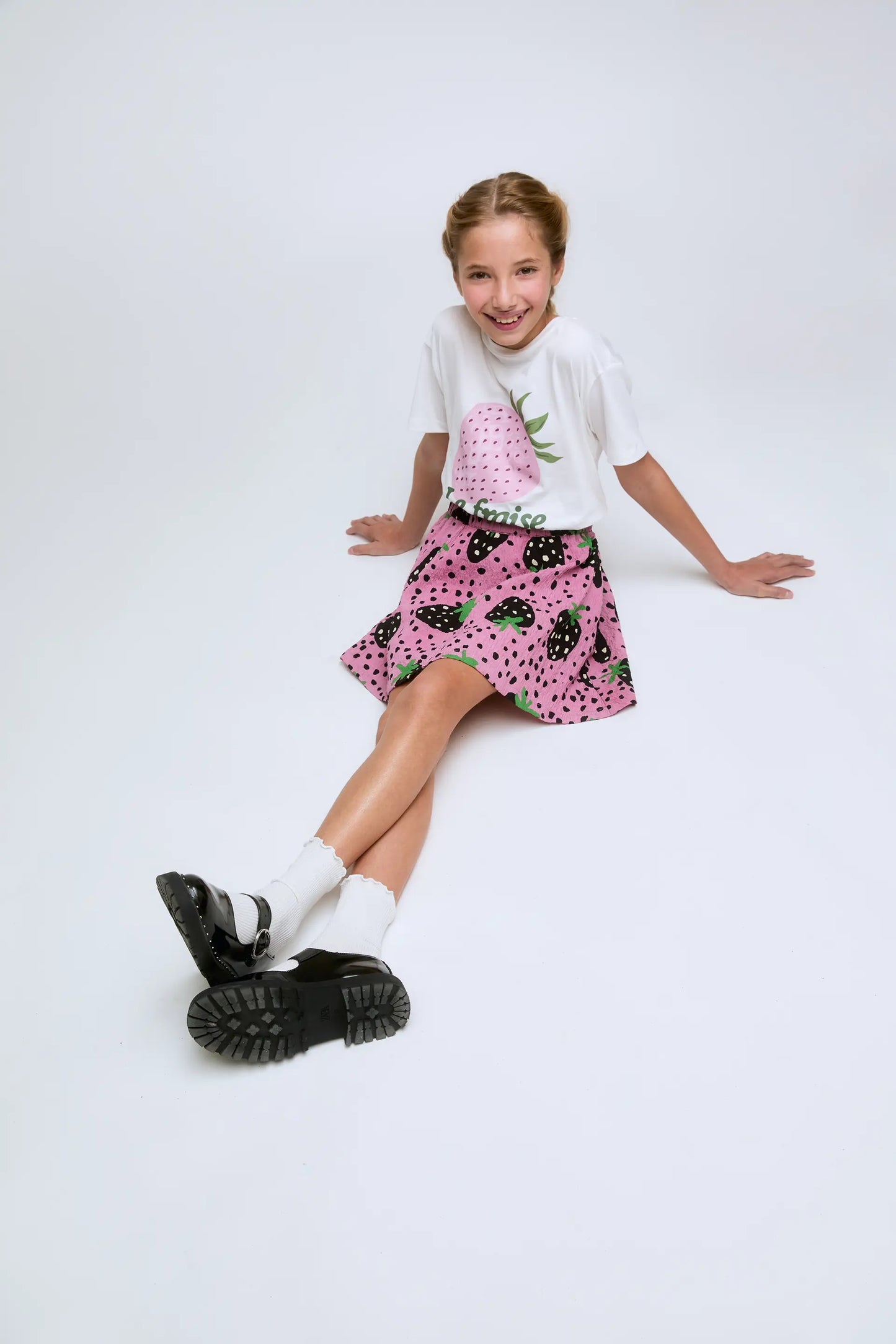 Morango strawberry print girl's short skirt