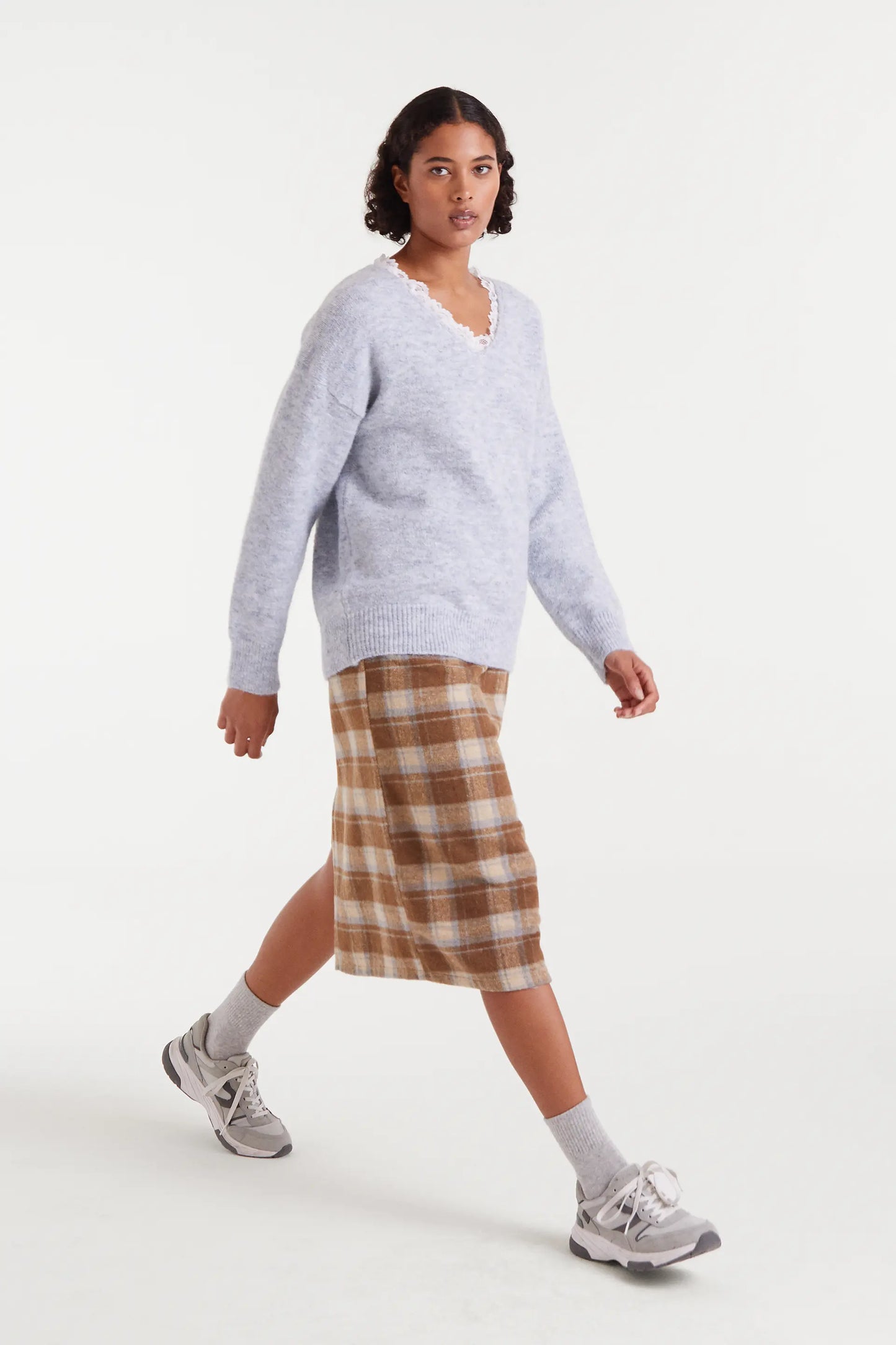 Maglione in pizzo lavorato a maglia fine