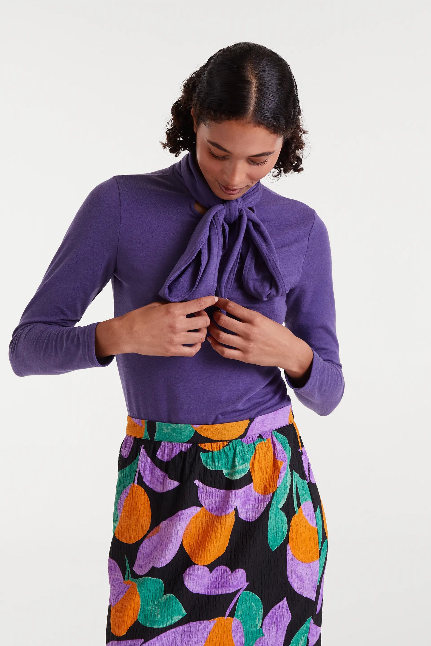 Camiseta lazada manga larga morada