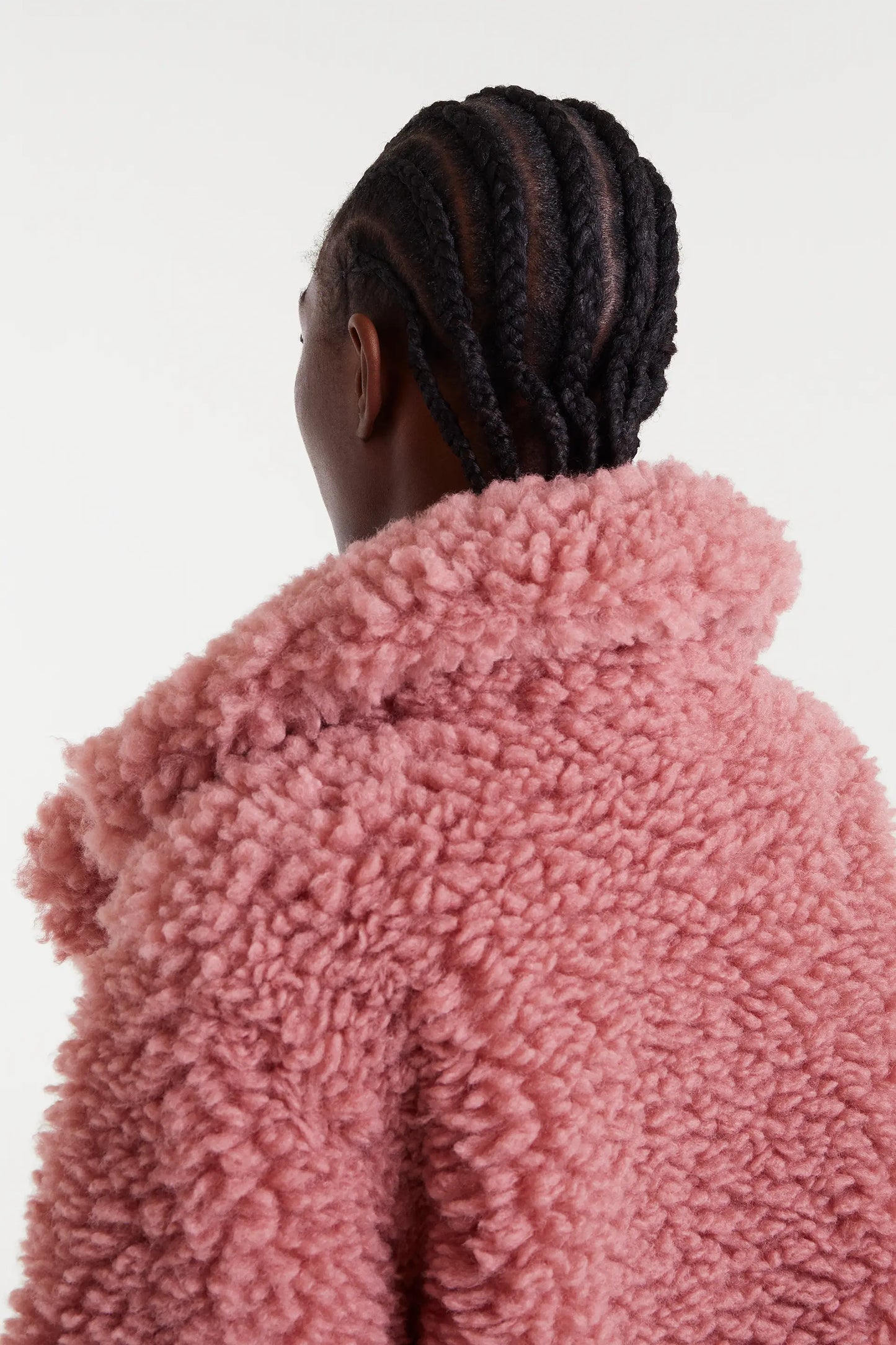 Cappotto di pelle di pecora rosa