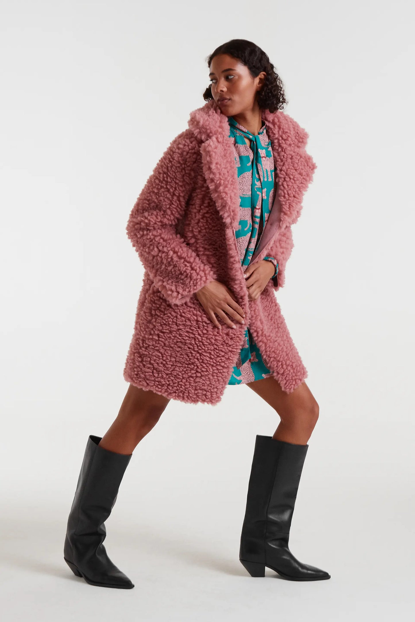 Abito corto con stampa Onca