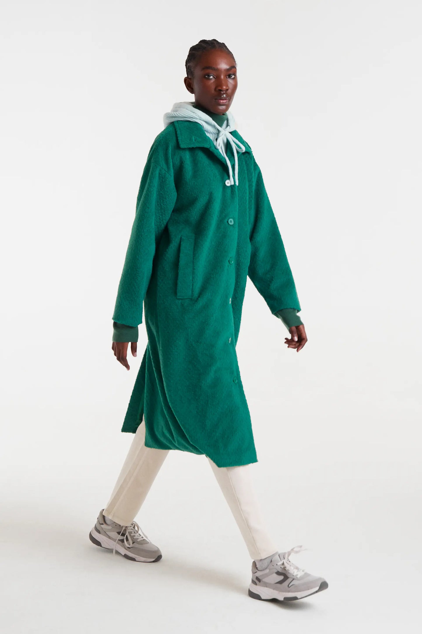 Long green coat