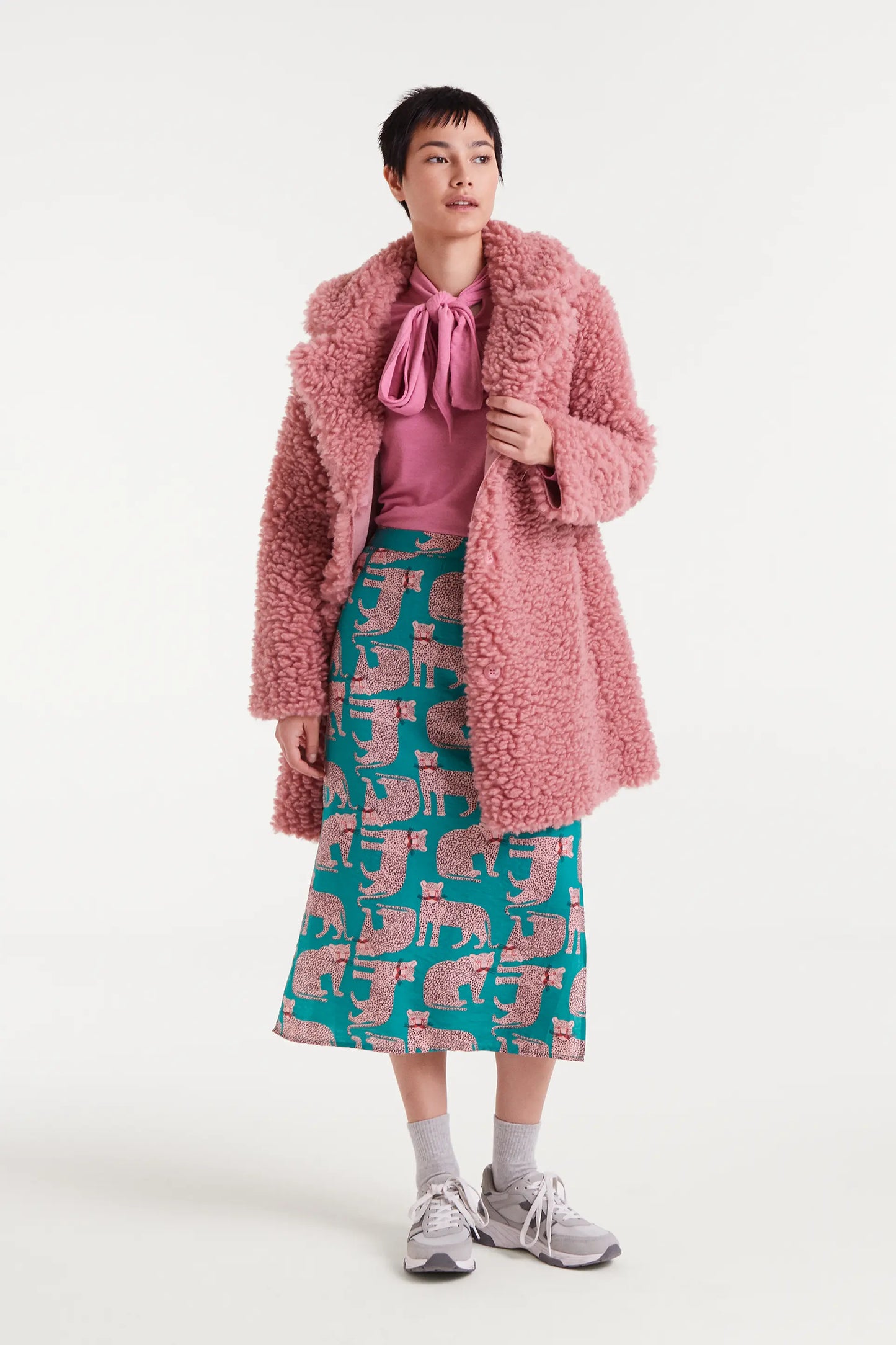 Onca print midi skirt