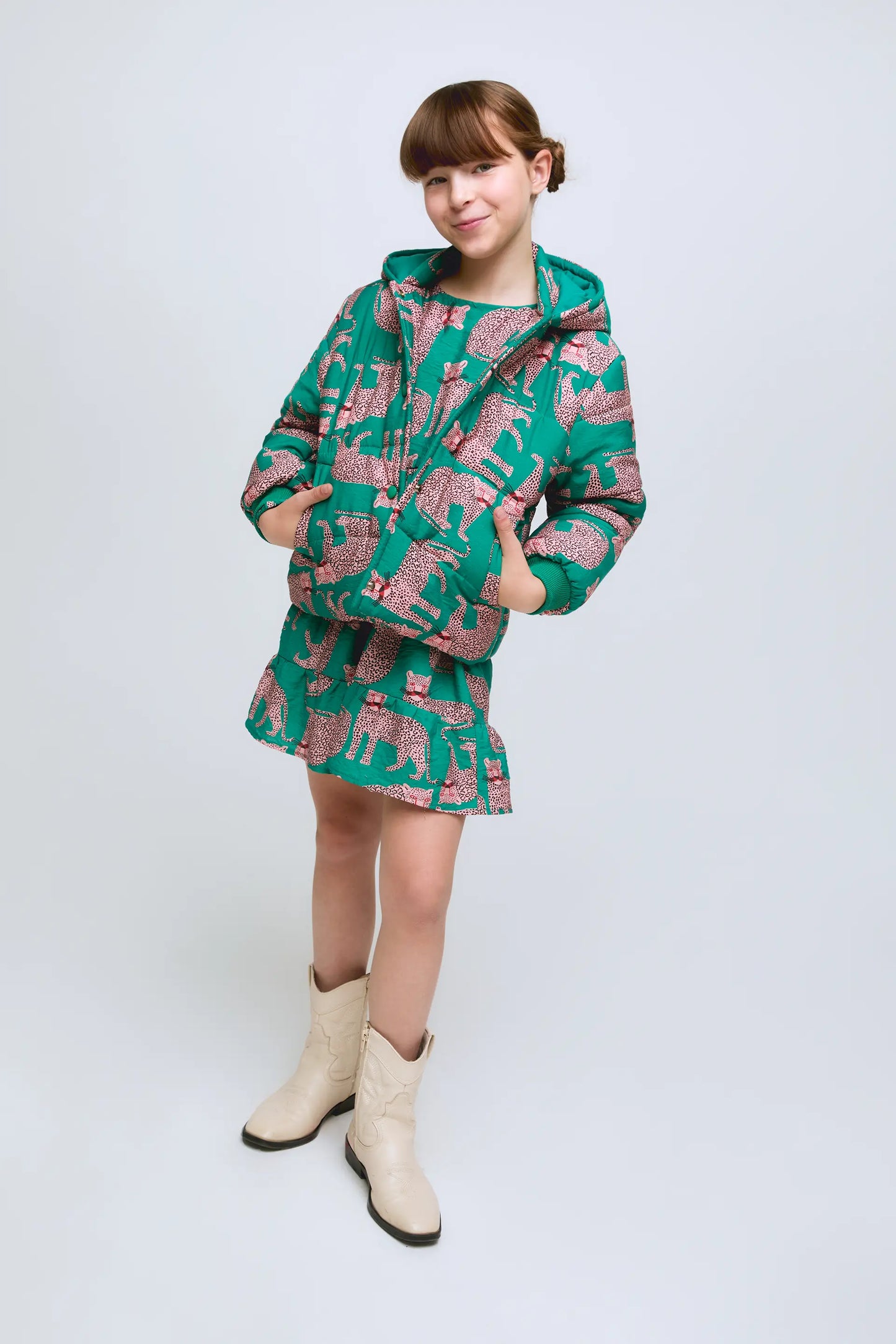 Onca printed long-sleeved girl's dress