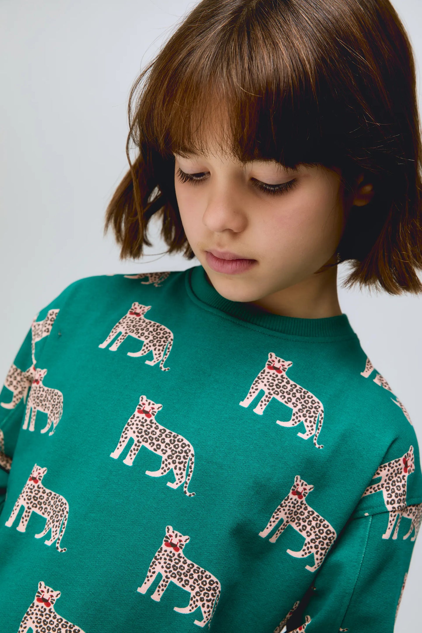 Felpa da bambina in cotone 100% con stampa del giaguaro Onca