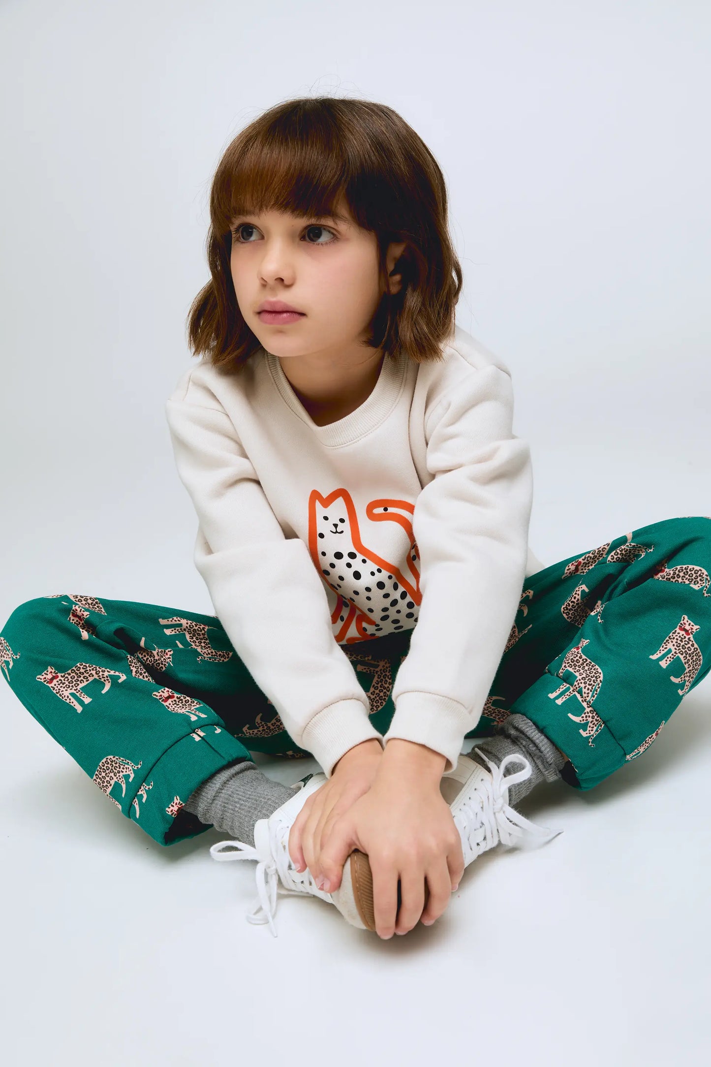 Onca jaguar print girl's long pants
