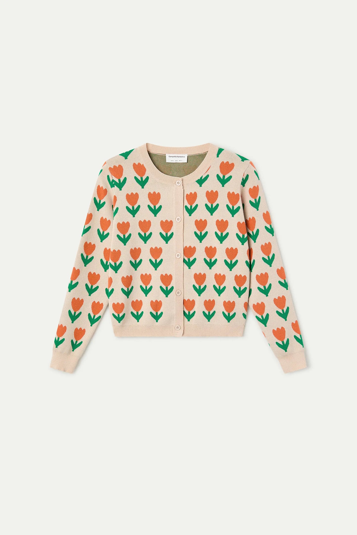Cárdigan punto con estampado Orange Tulip