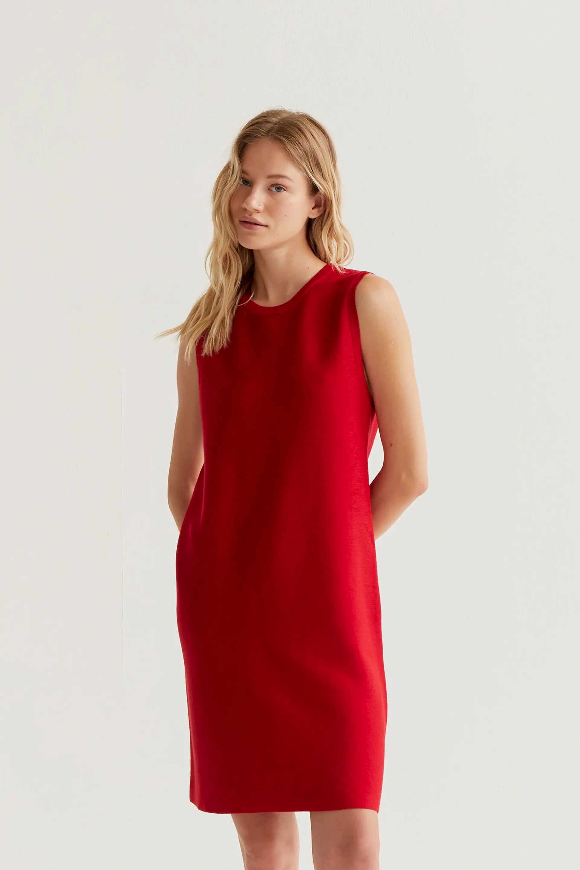 red knitted dress Amber Textured Knit Mini in & Other Stories | Ribbed