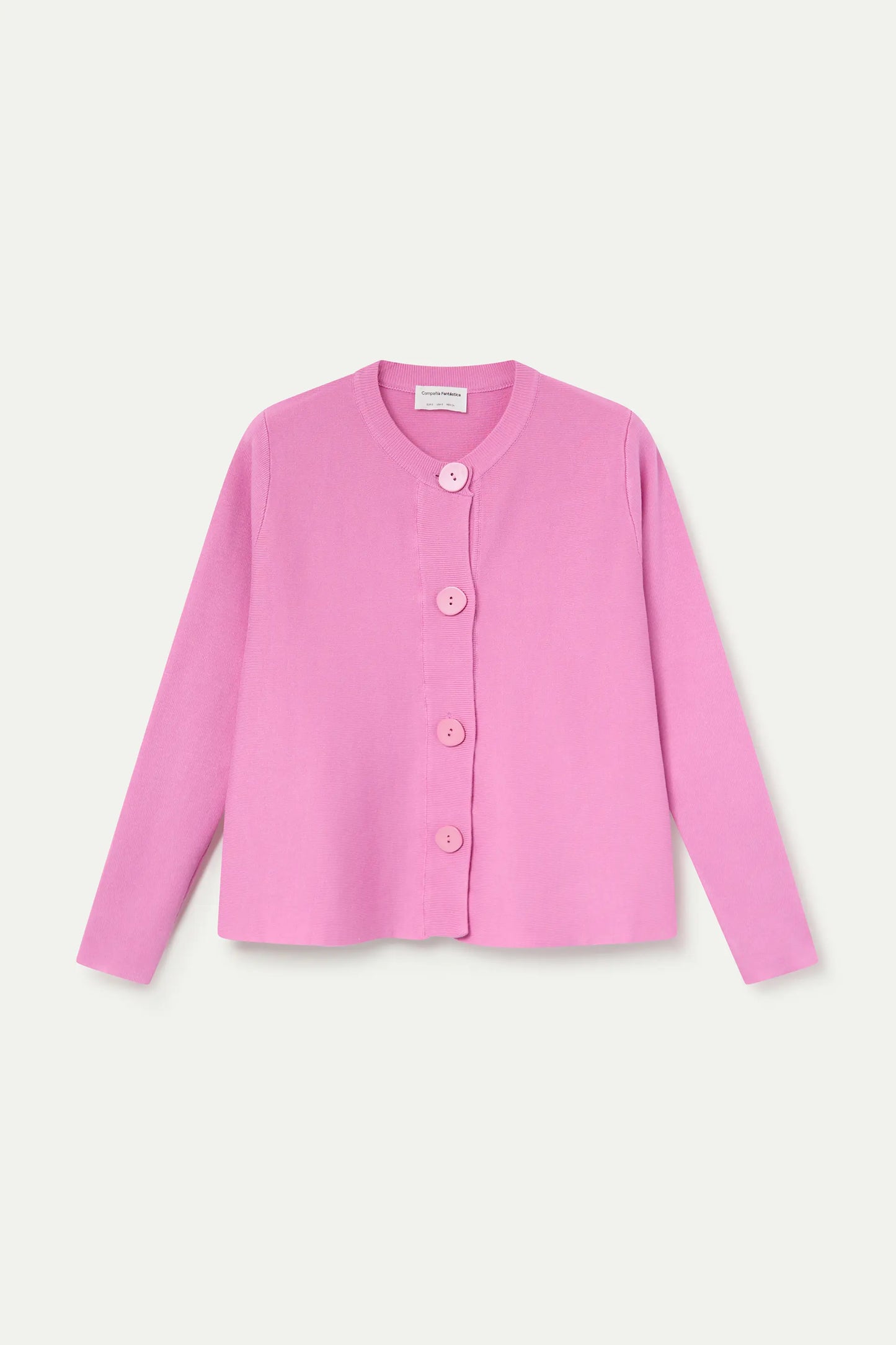 Pink button-down knit cardigan