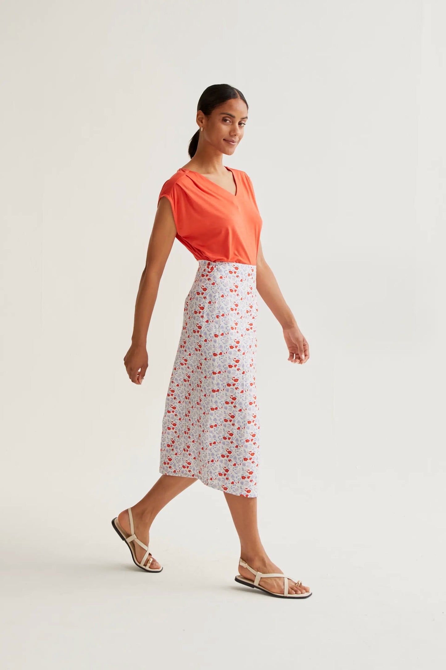 Falda midi con estampado Cute