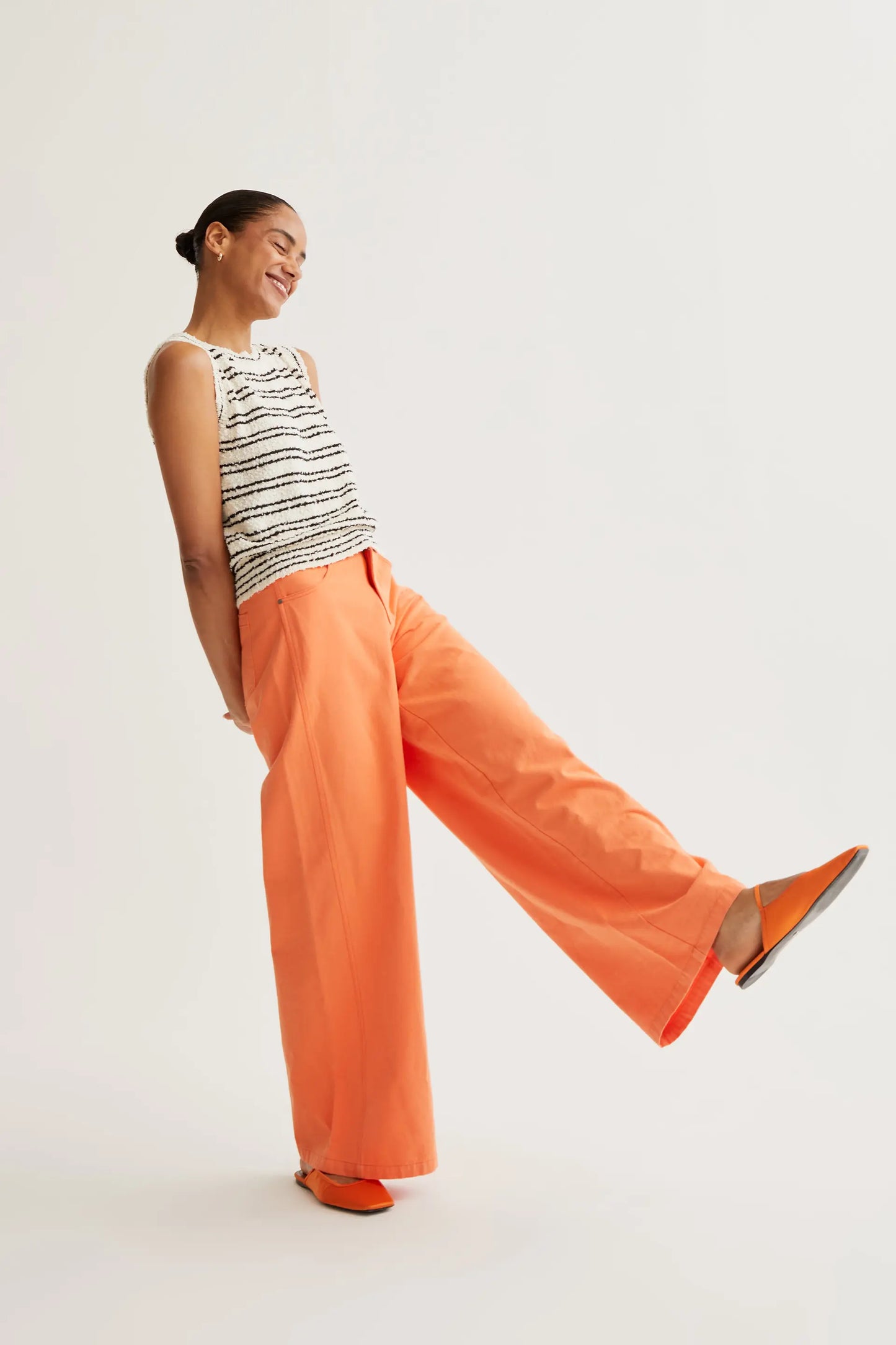 Pantalón wide leg naranja