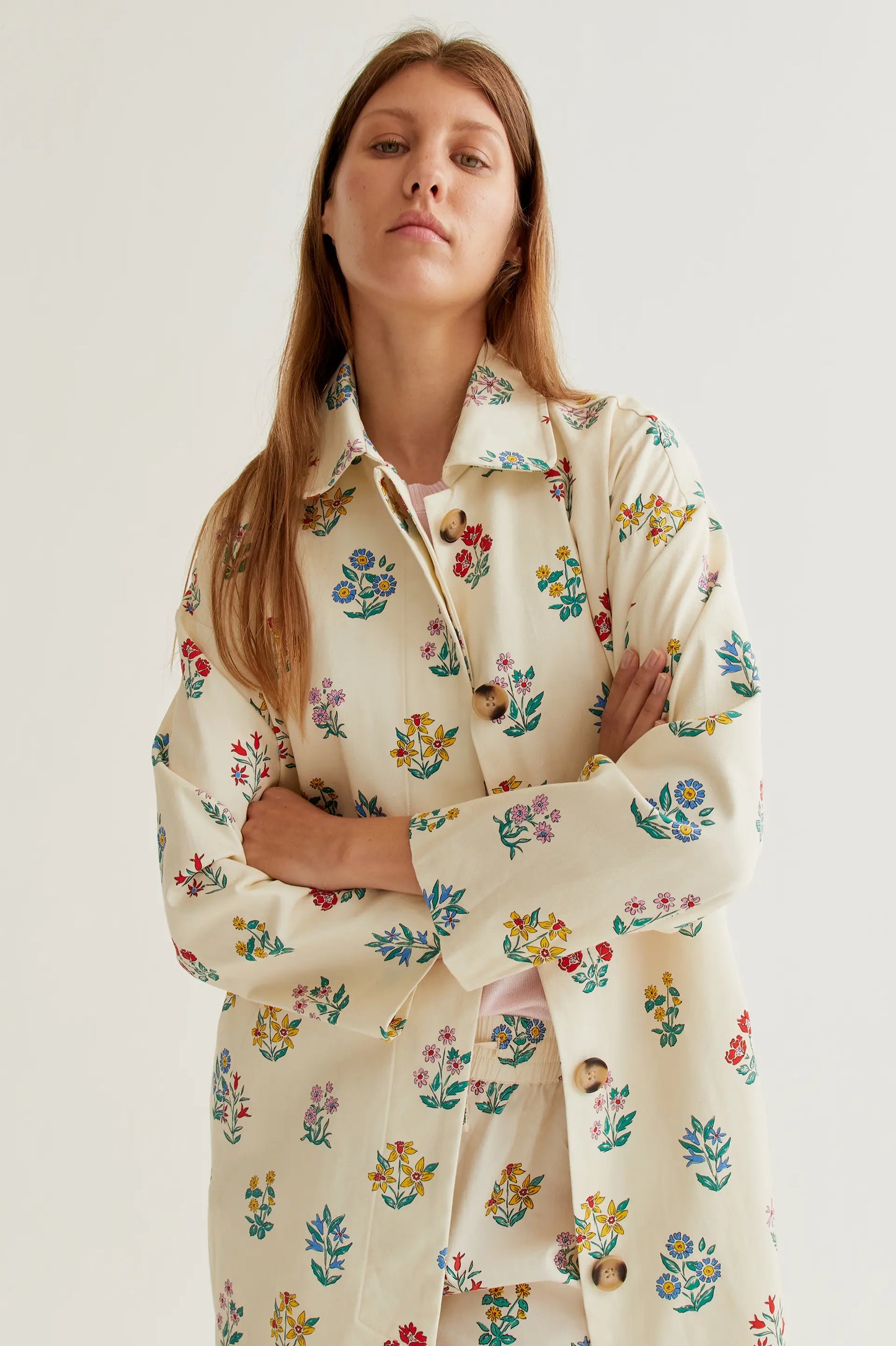 Gardener print trench coat