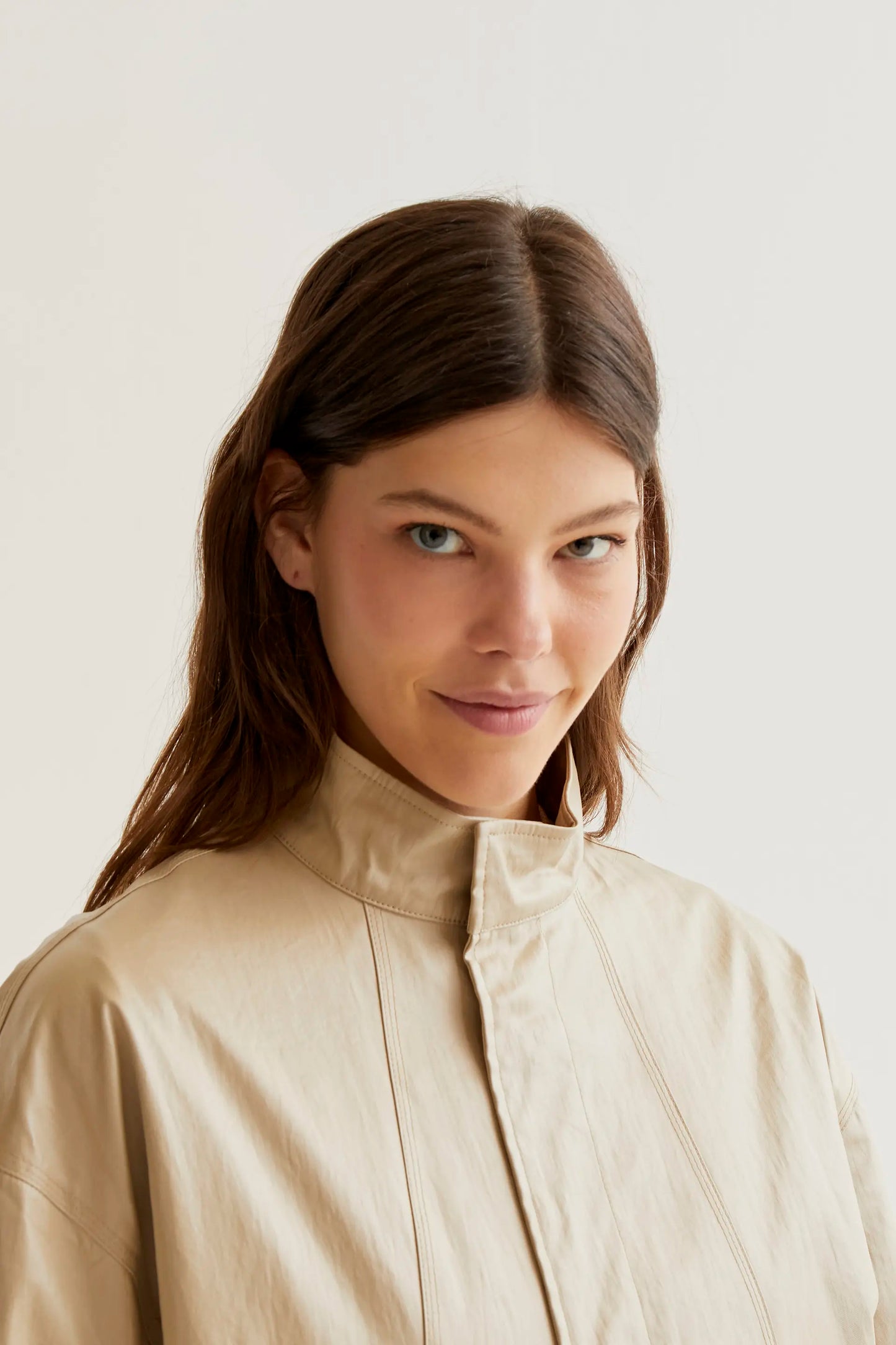 Gabardina 100% algodón beige