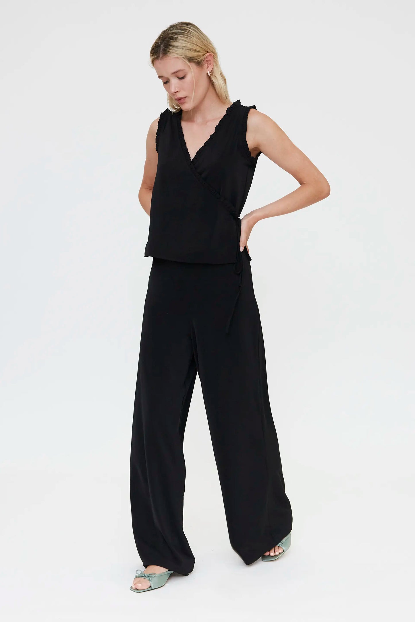 Pantalón fluído negro