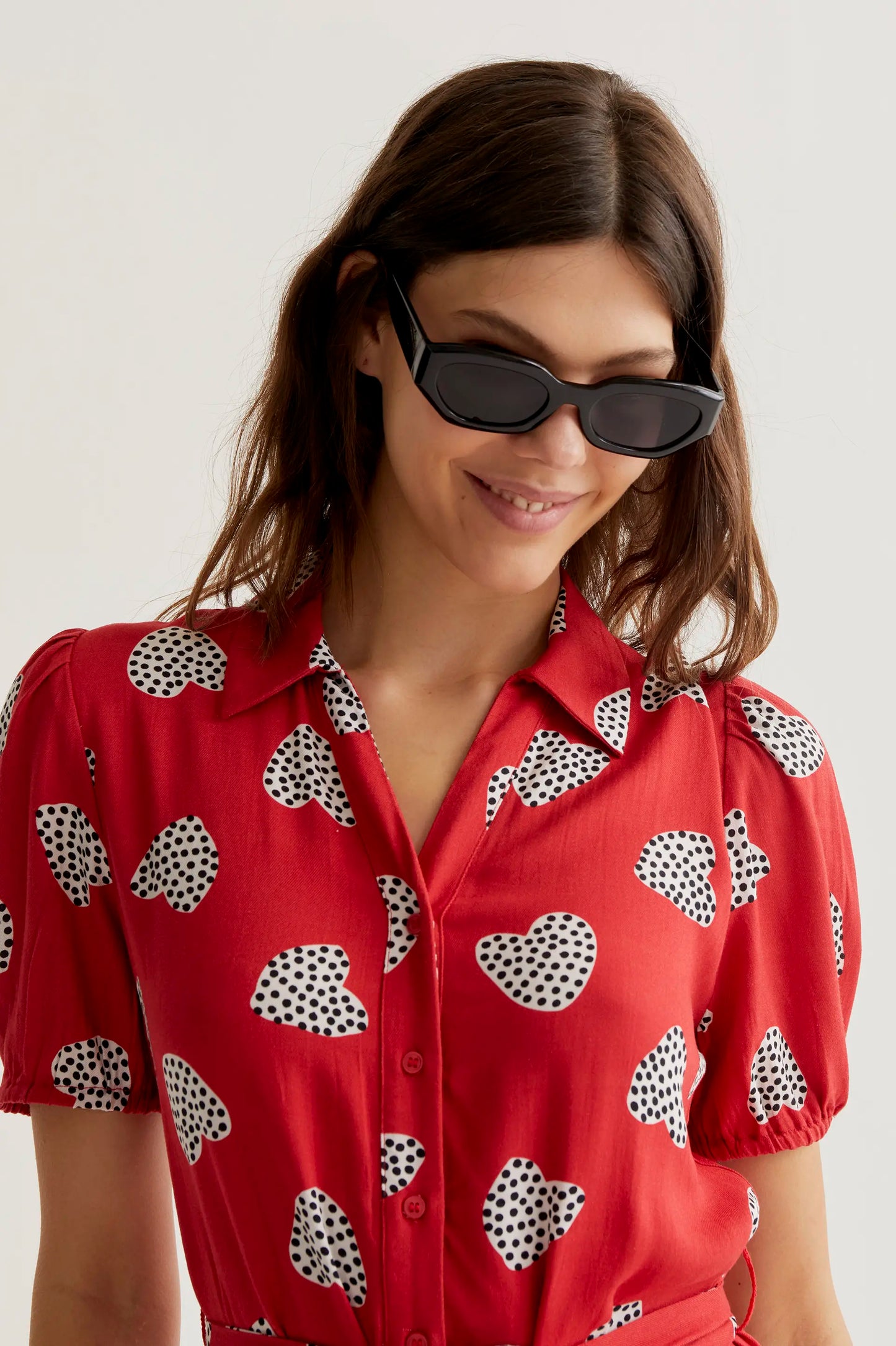 Vestido midi con estampado Harmony Red