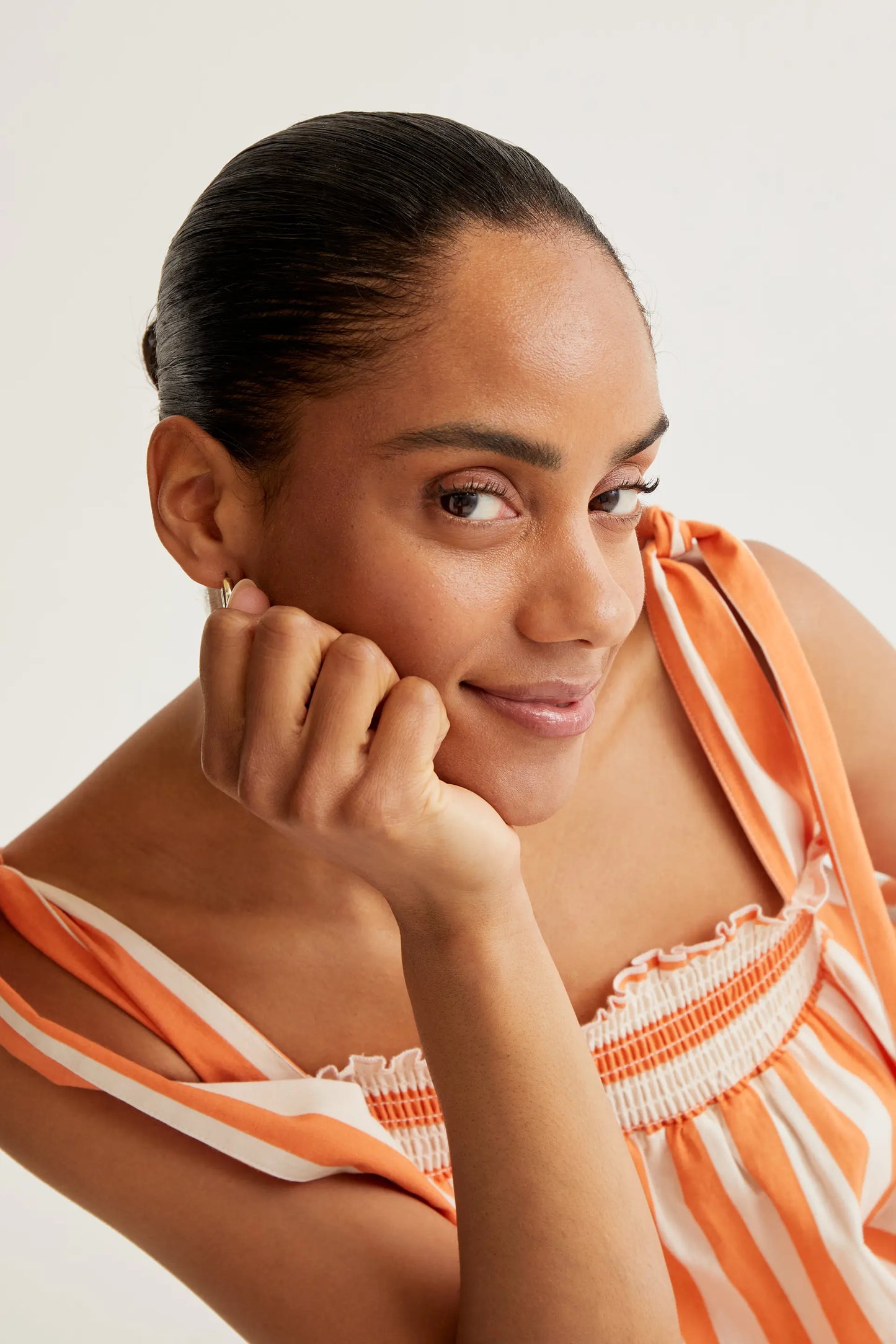 Vestido largo con estampado Bamboo Orange