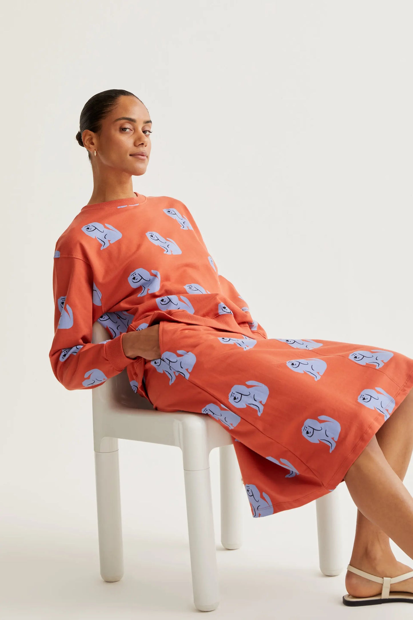 Falda midi con estampado Brown Dog