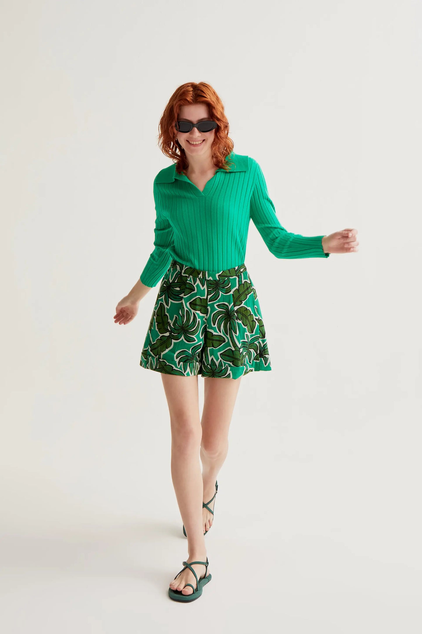 Shorts con estampado Palm Tree