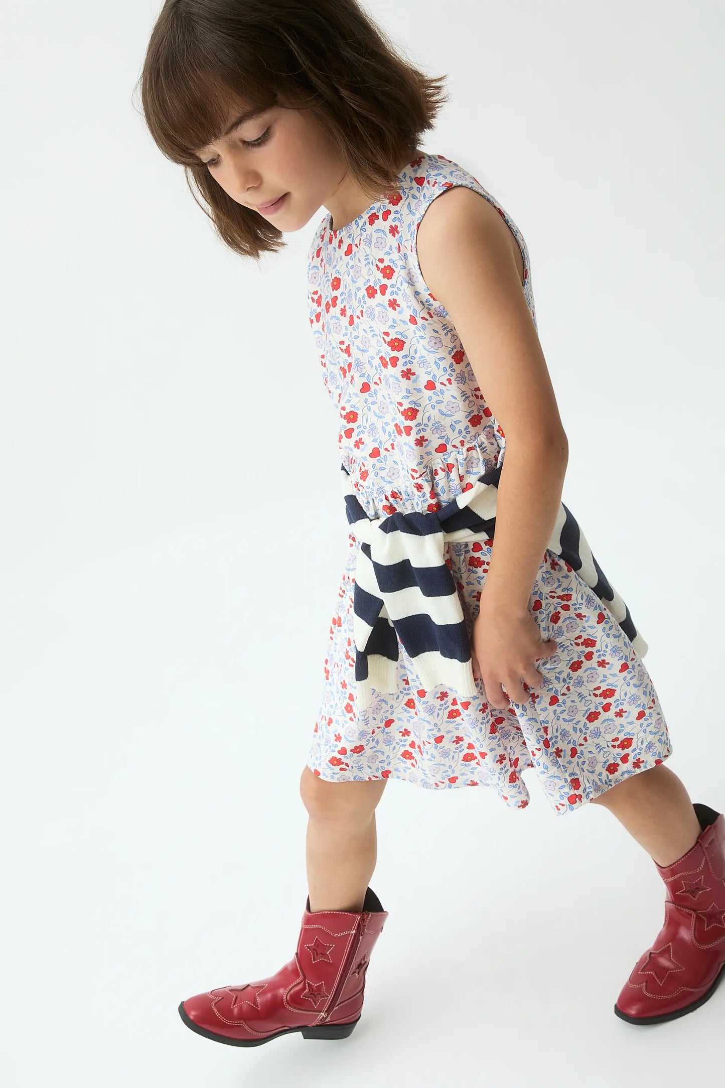 Vestido corto de niña con estampado Cute