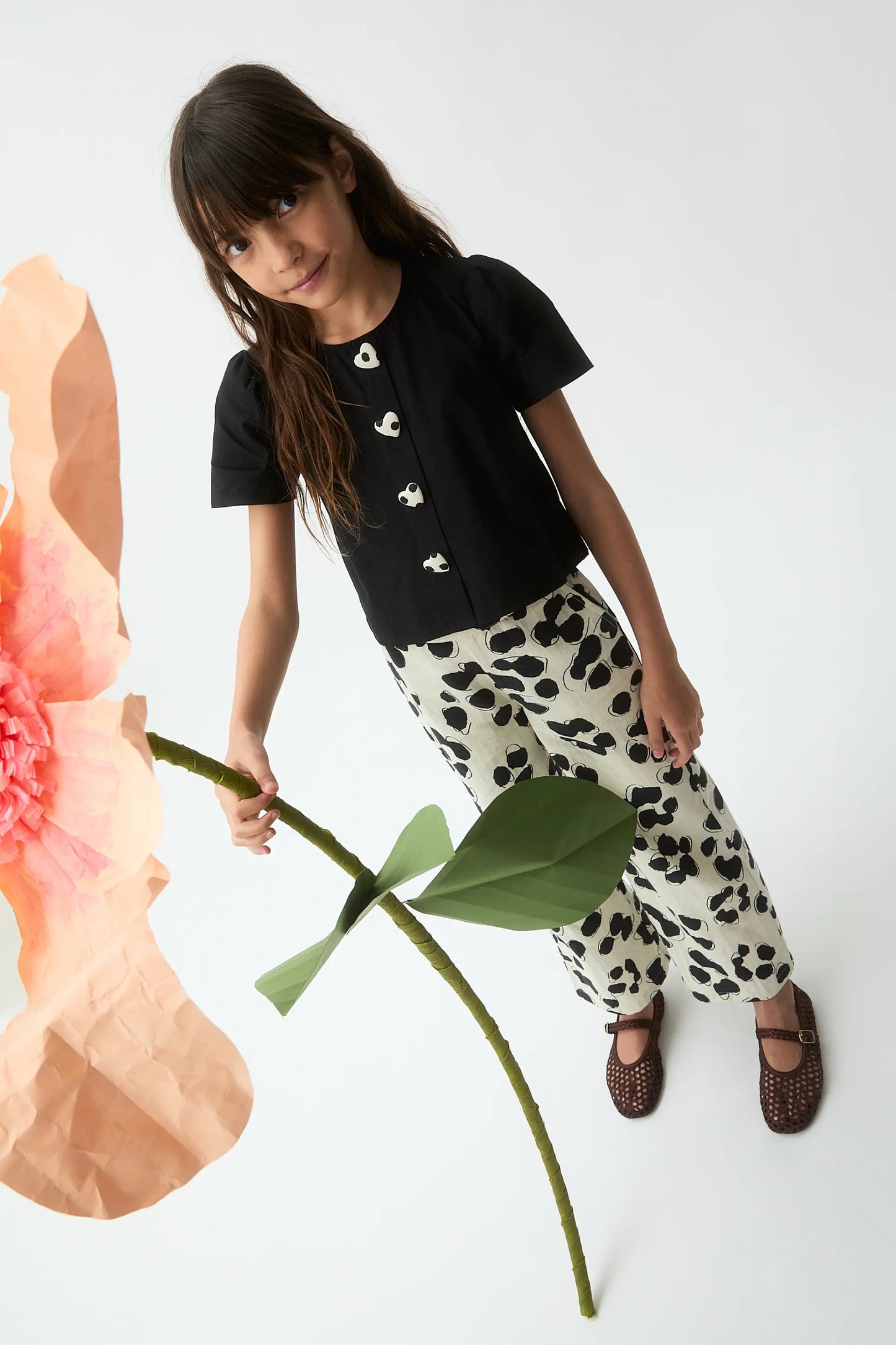 Top de niña 100% algodón negro