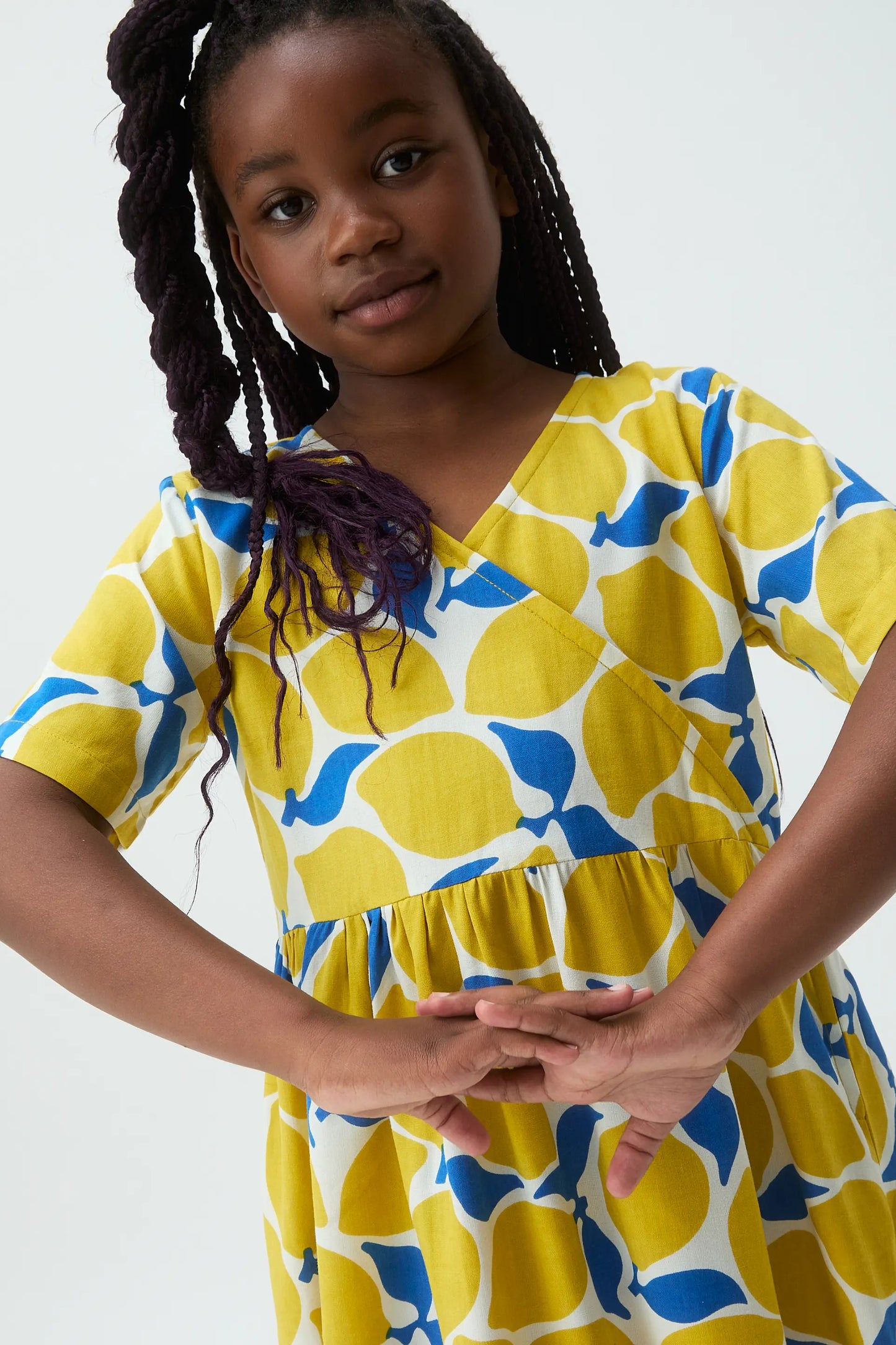 Vestido corto de niña con estampado Limoncello