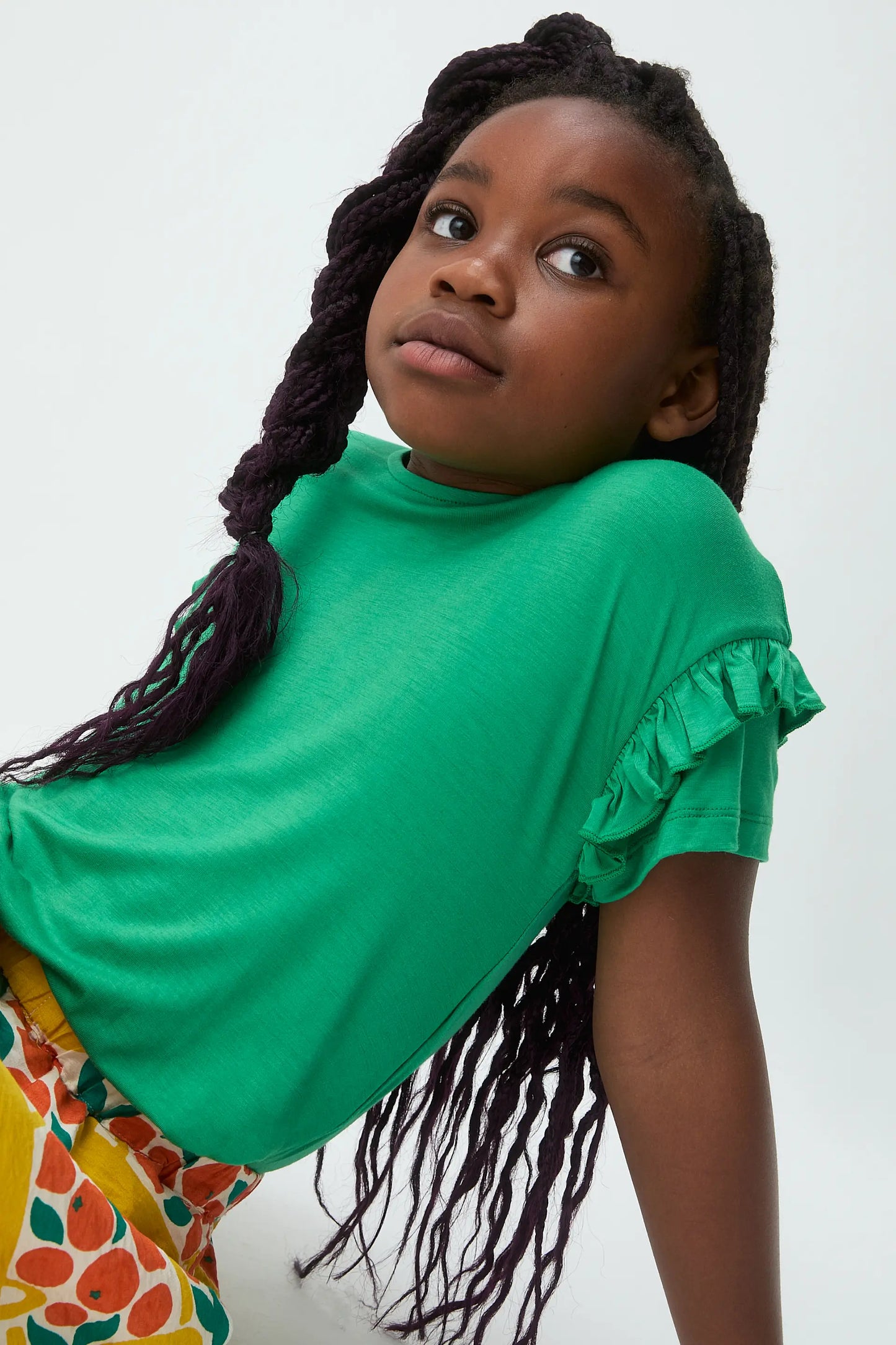 Basic green t-shirt for girls