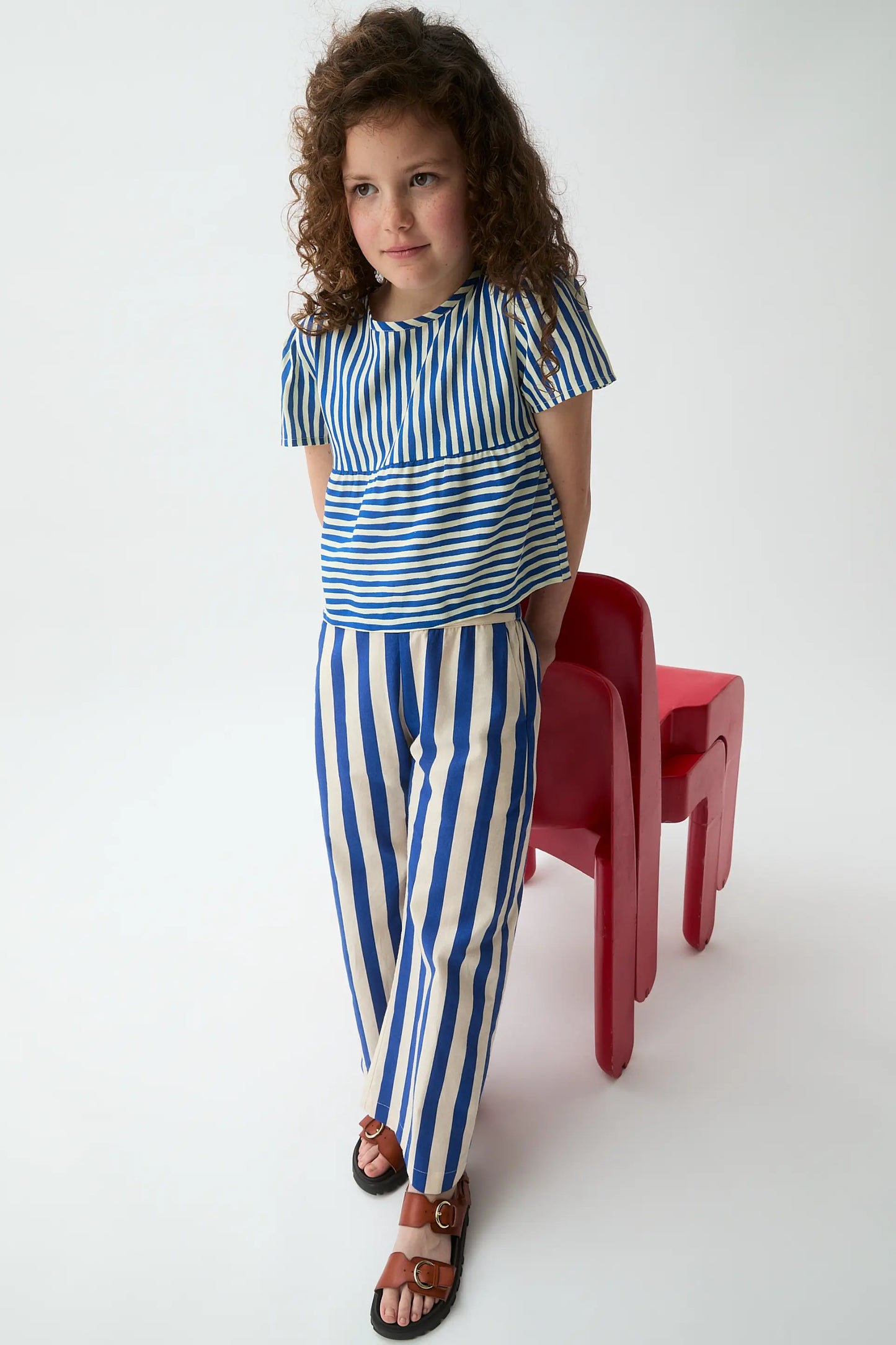 Pantalón de niña con estampado Bamboo azul
