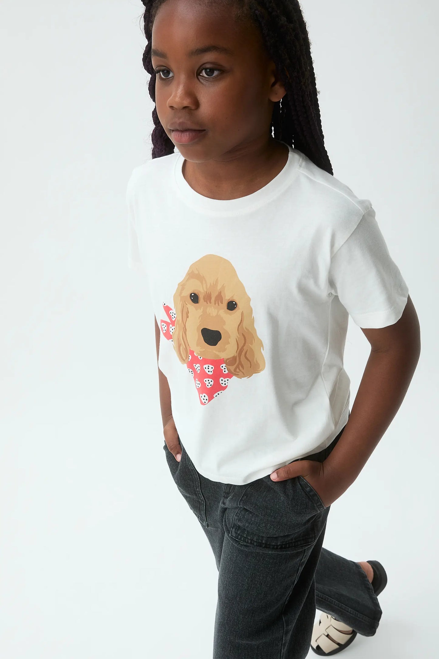 Camiseta de niña con estampado de perrito Coker