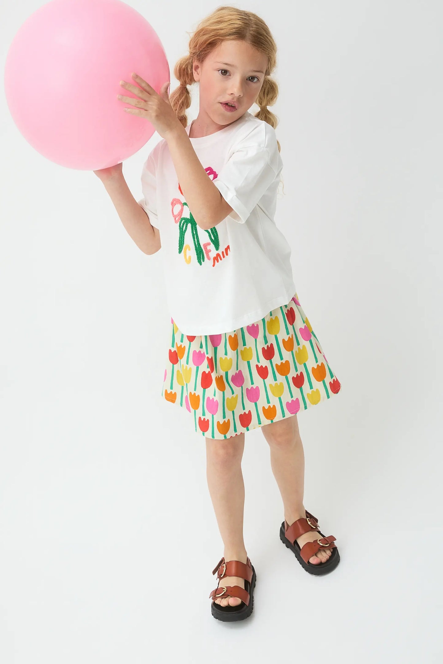 T-shirt da bambina con stampa floreale CF Mini