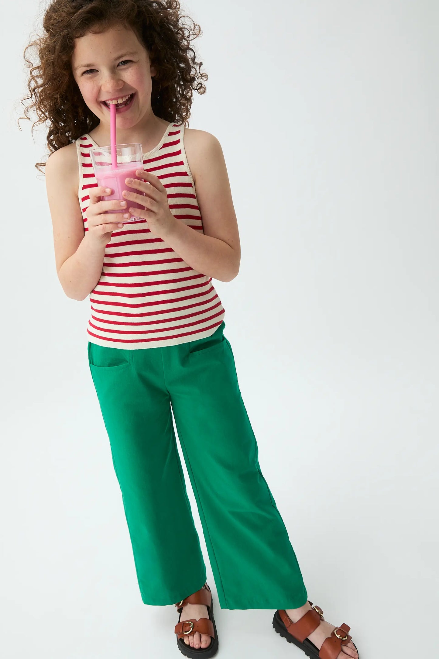 Pantalón de niña 100% algodón verde