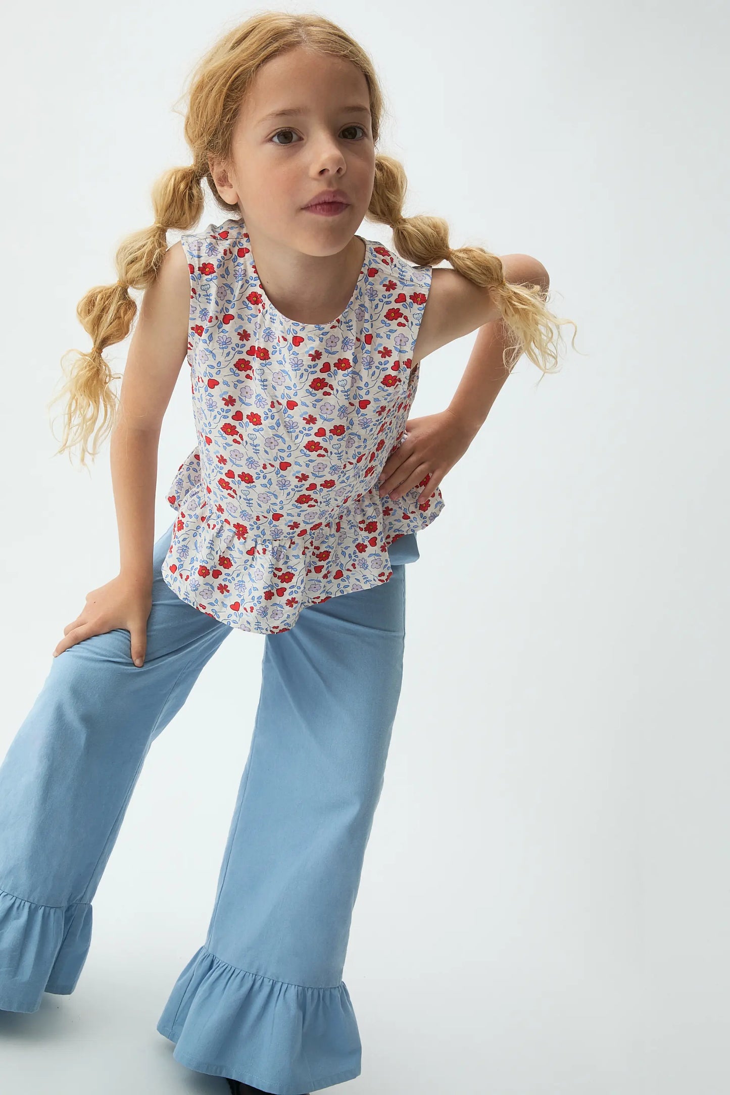 Pantalón de niña 100% algodón azul