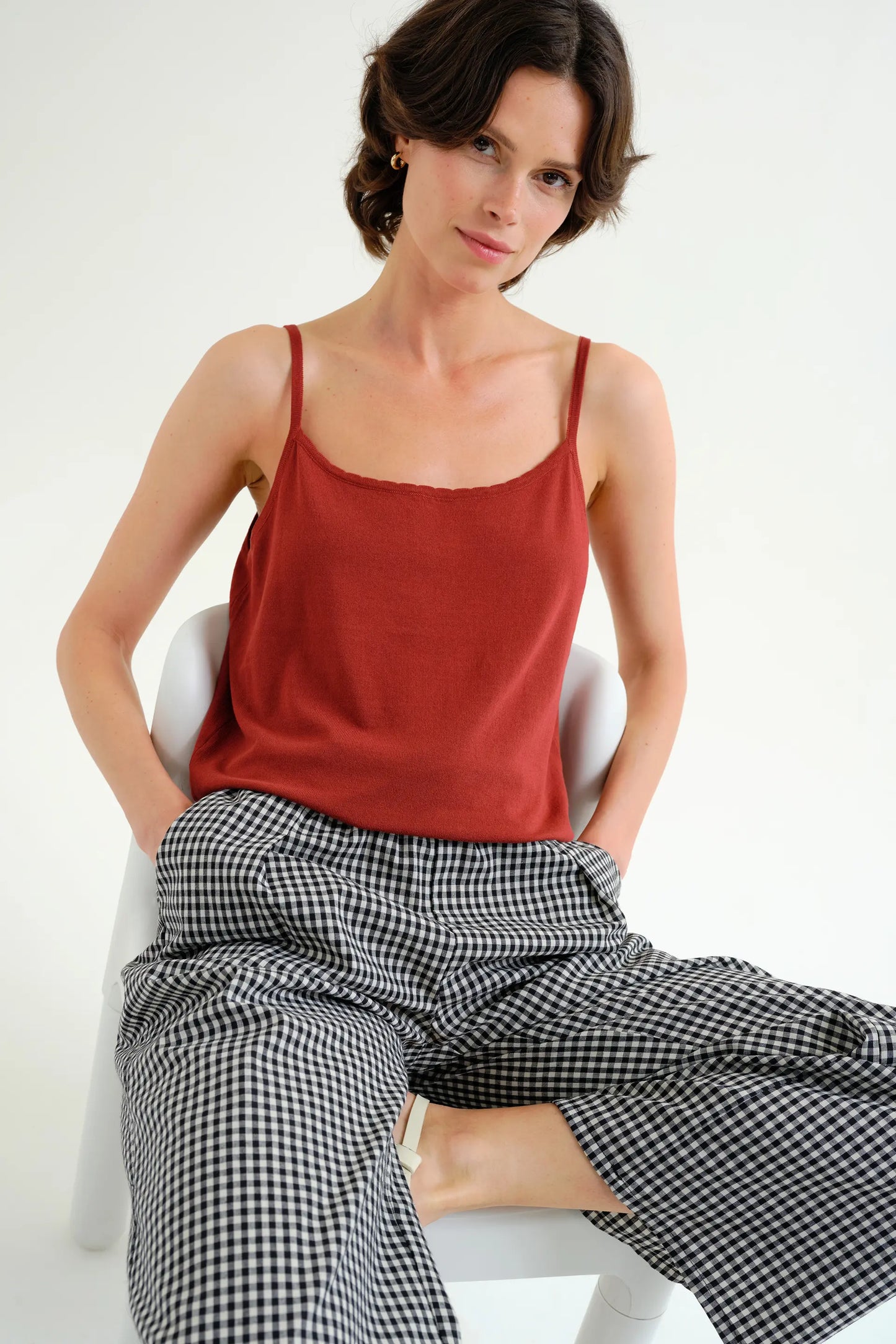 basic brown tank top