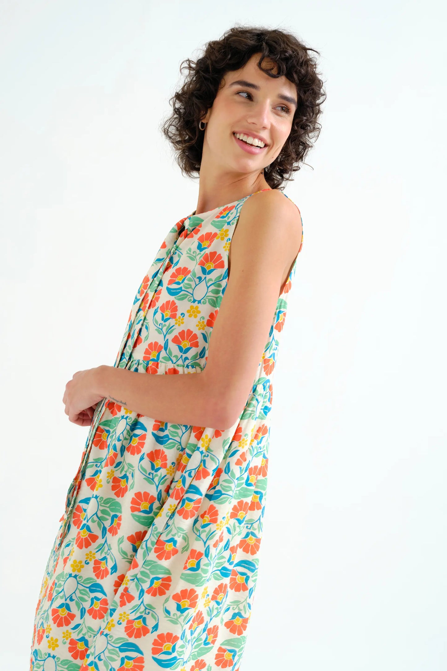 Vestido corto con estampado Small Royal