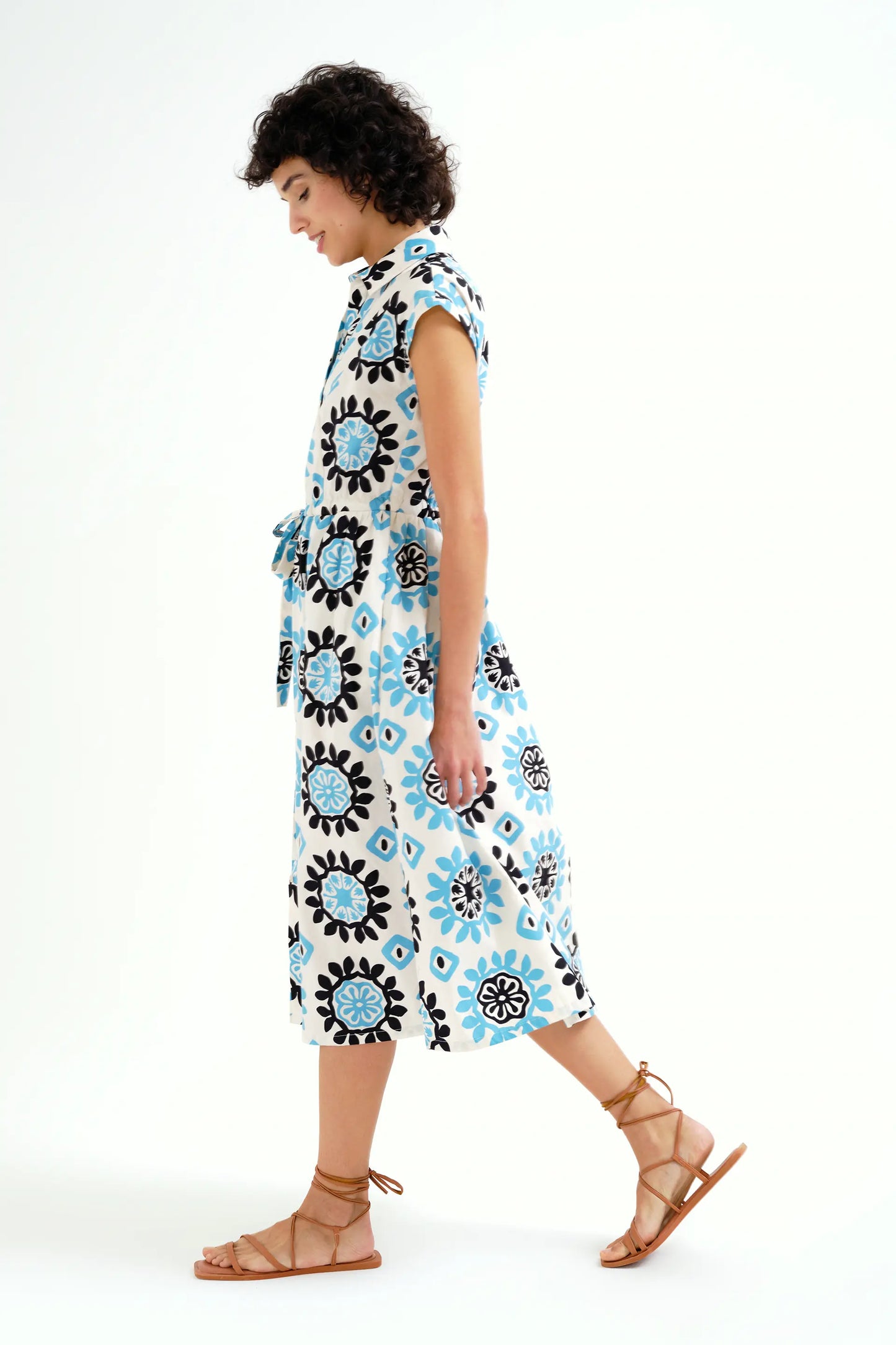 Vestido midi con estampado Waterfall