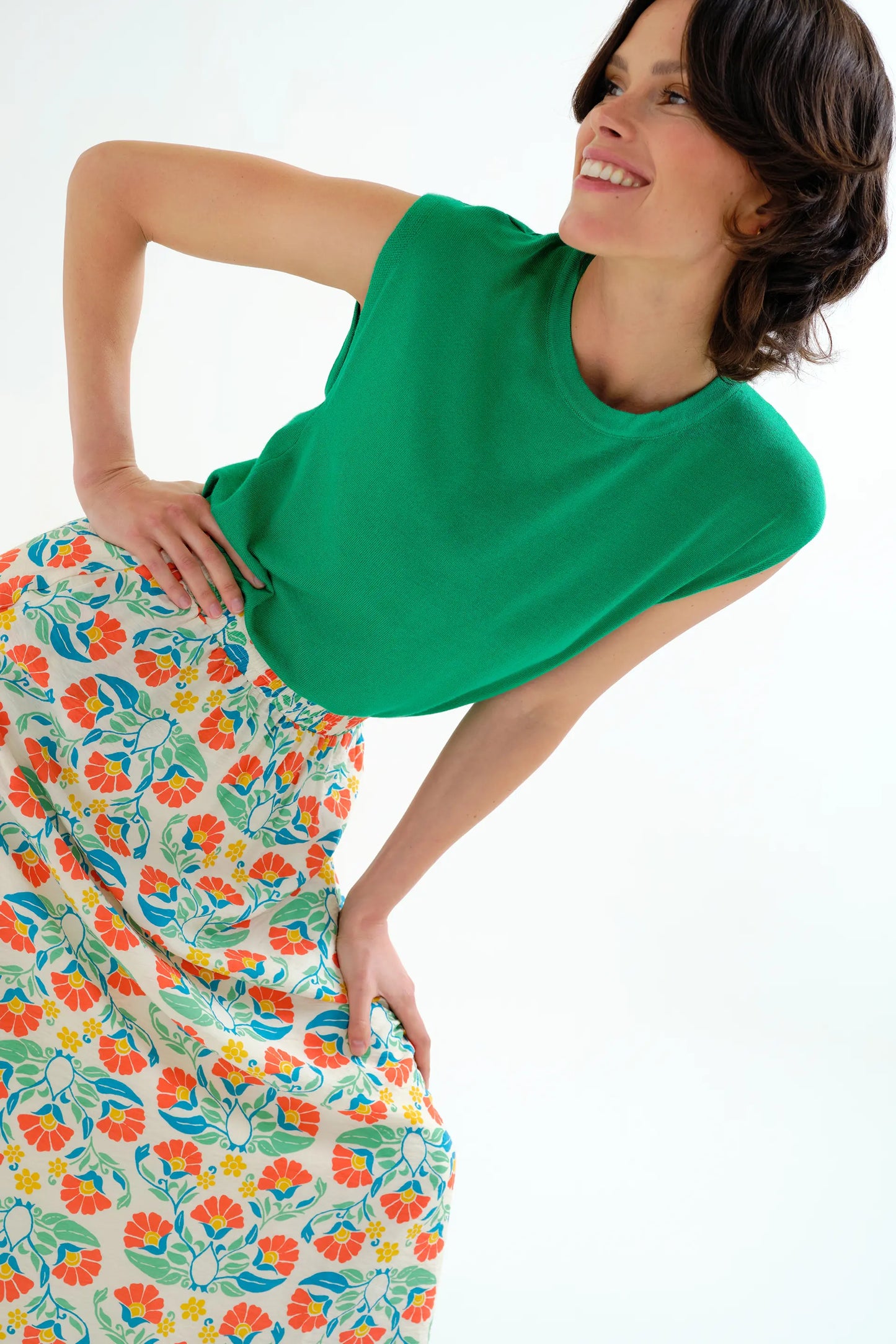 Falda larga con estampado Small Royal