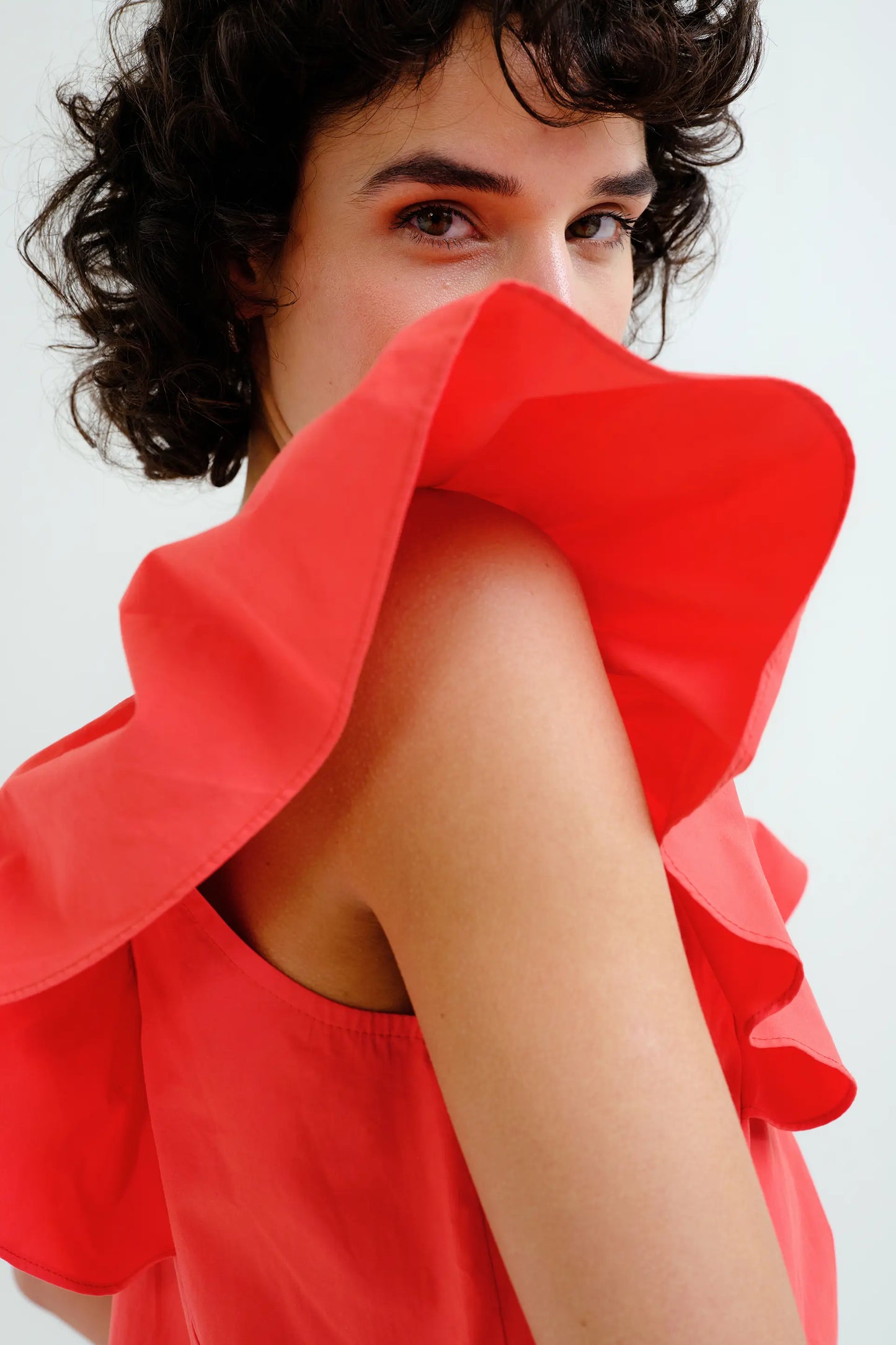 Abito corto rosso, 100% cotone