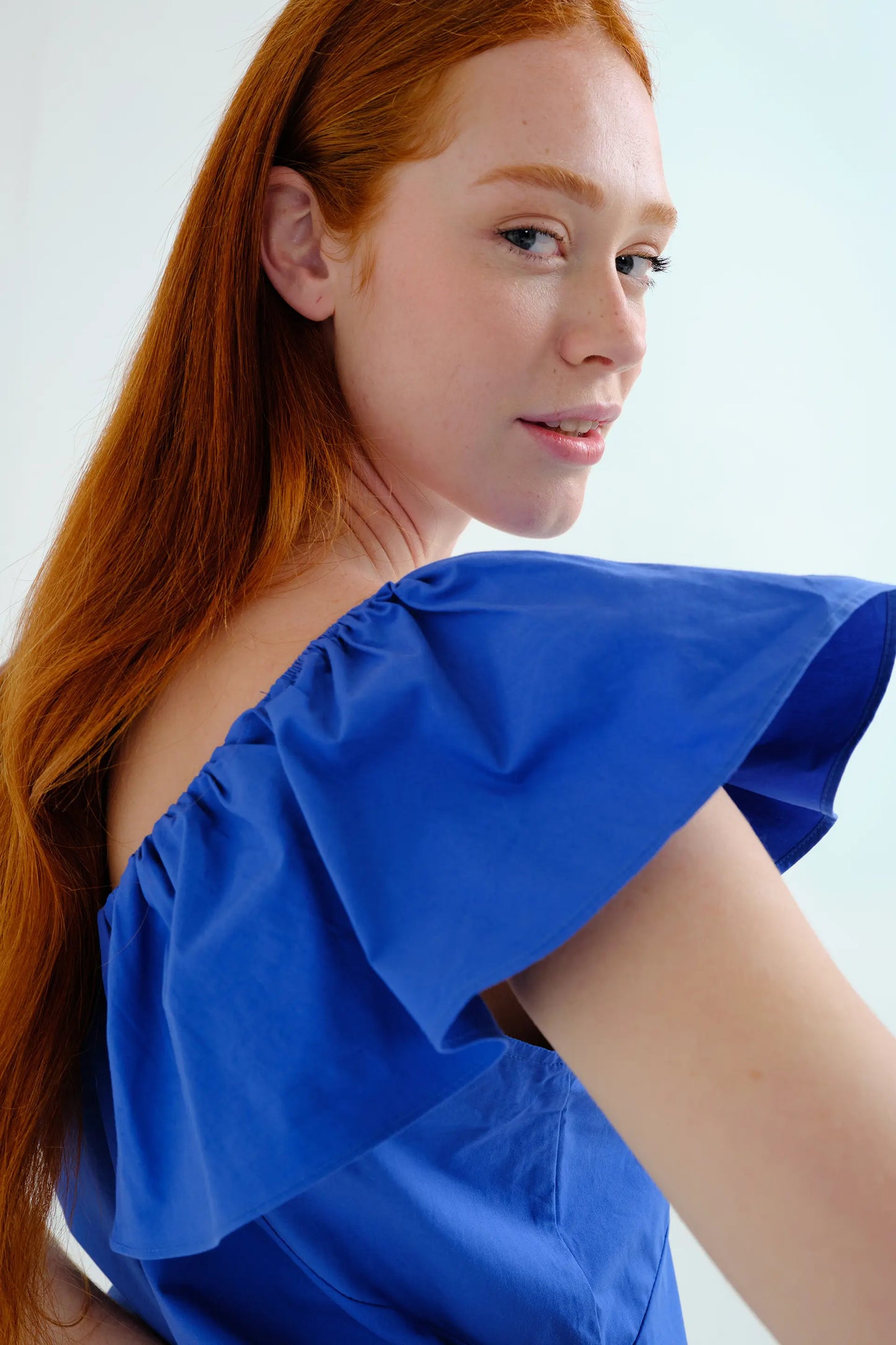 Abito corto blu, 100% cotone