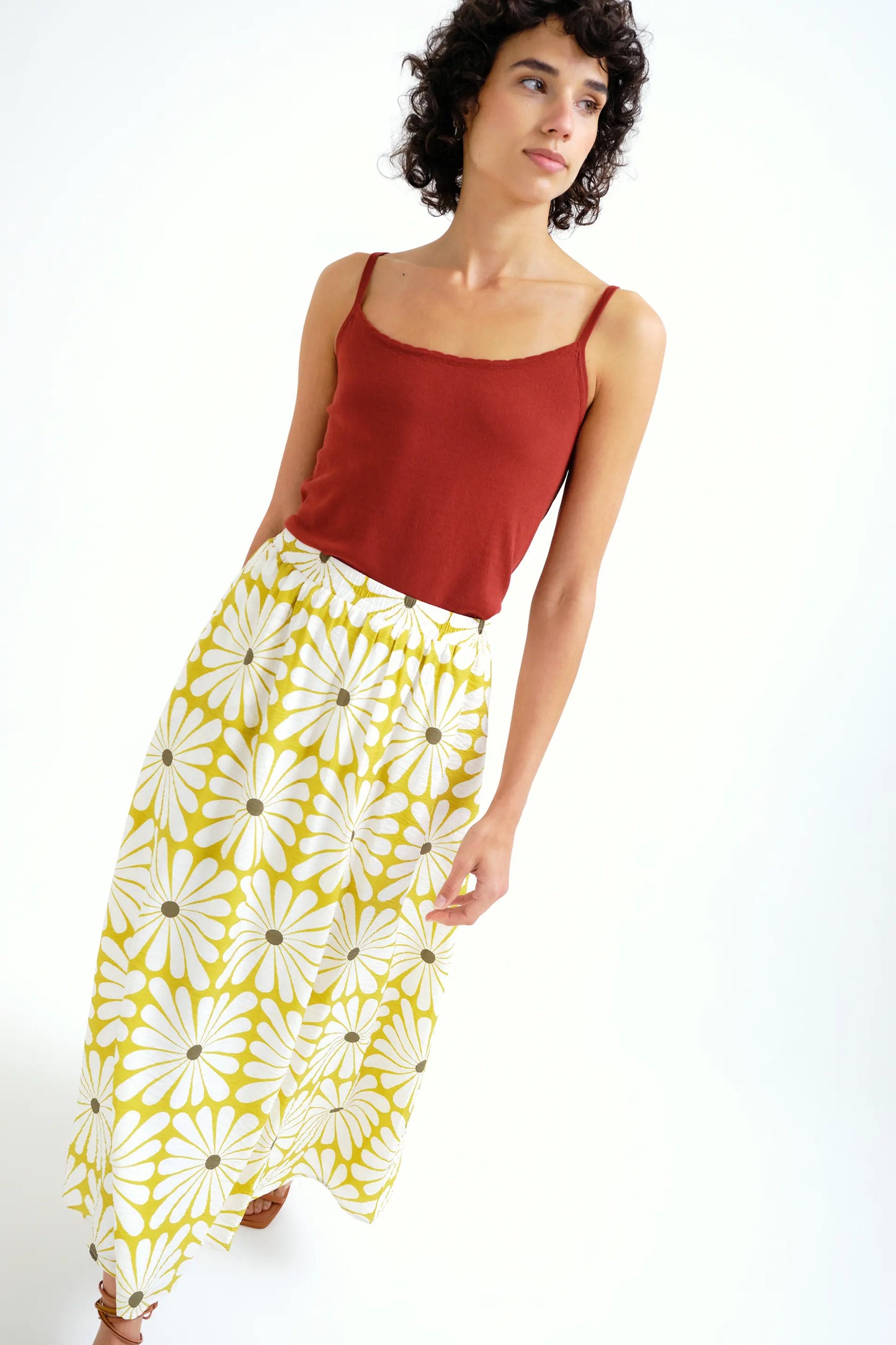 Long skirt with Olive Flower print