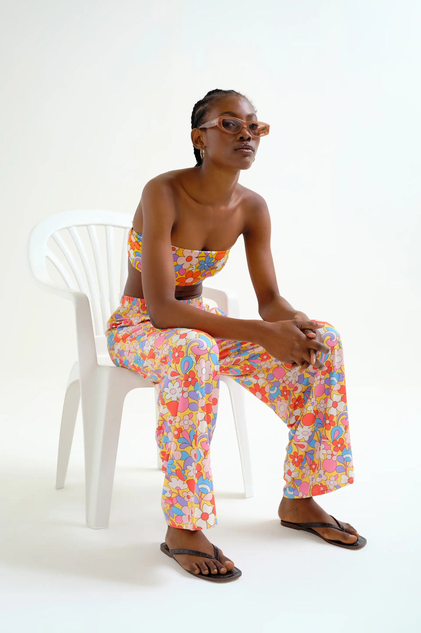 Bloom print trousers