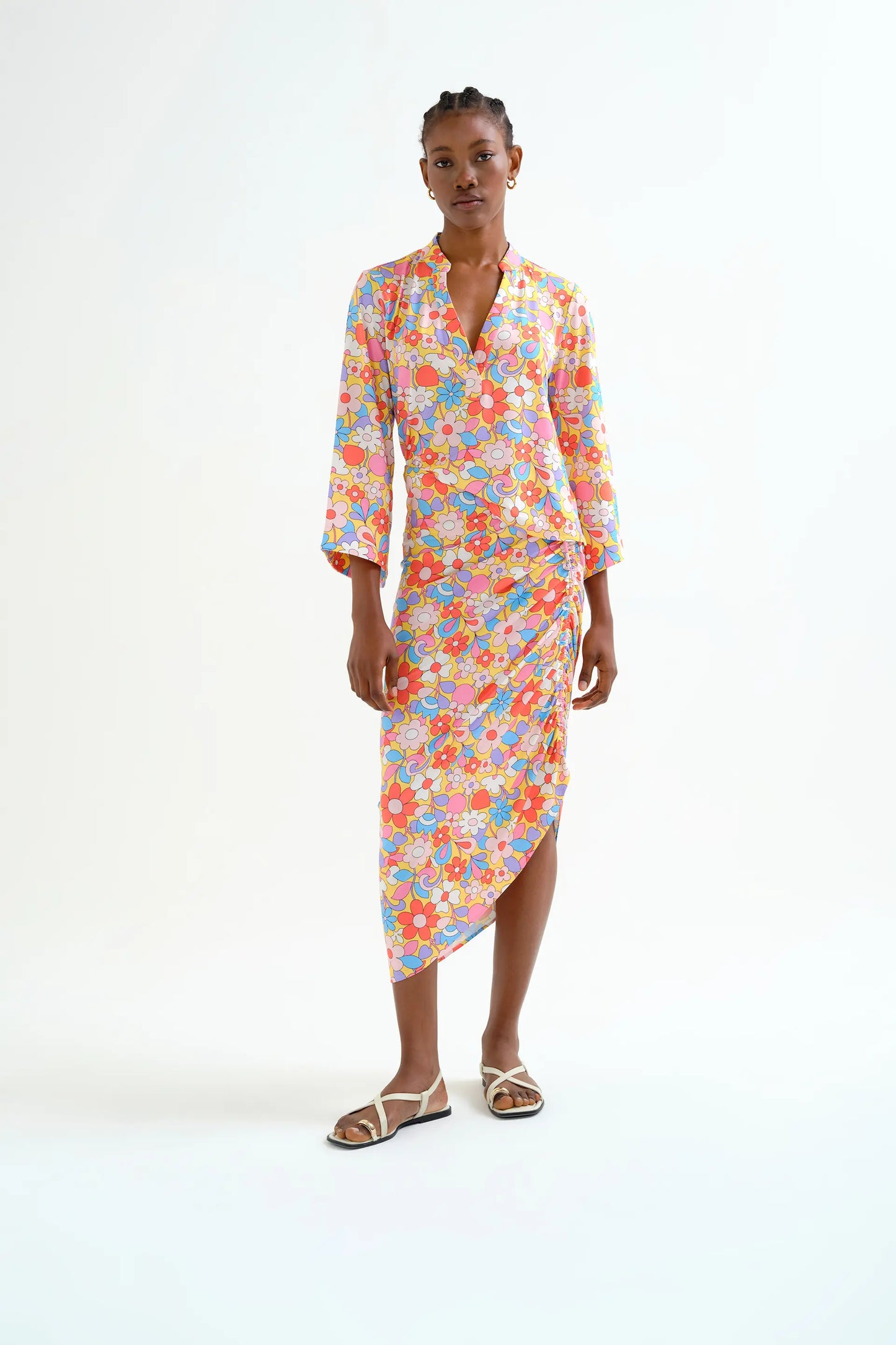 Bloom print beach top