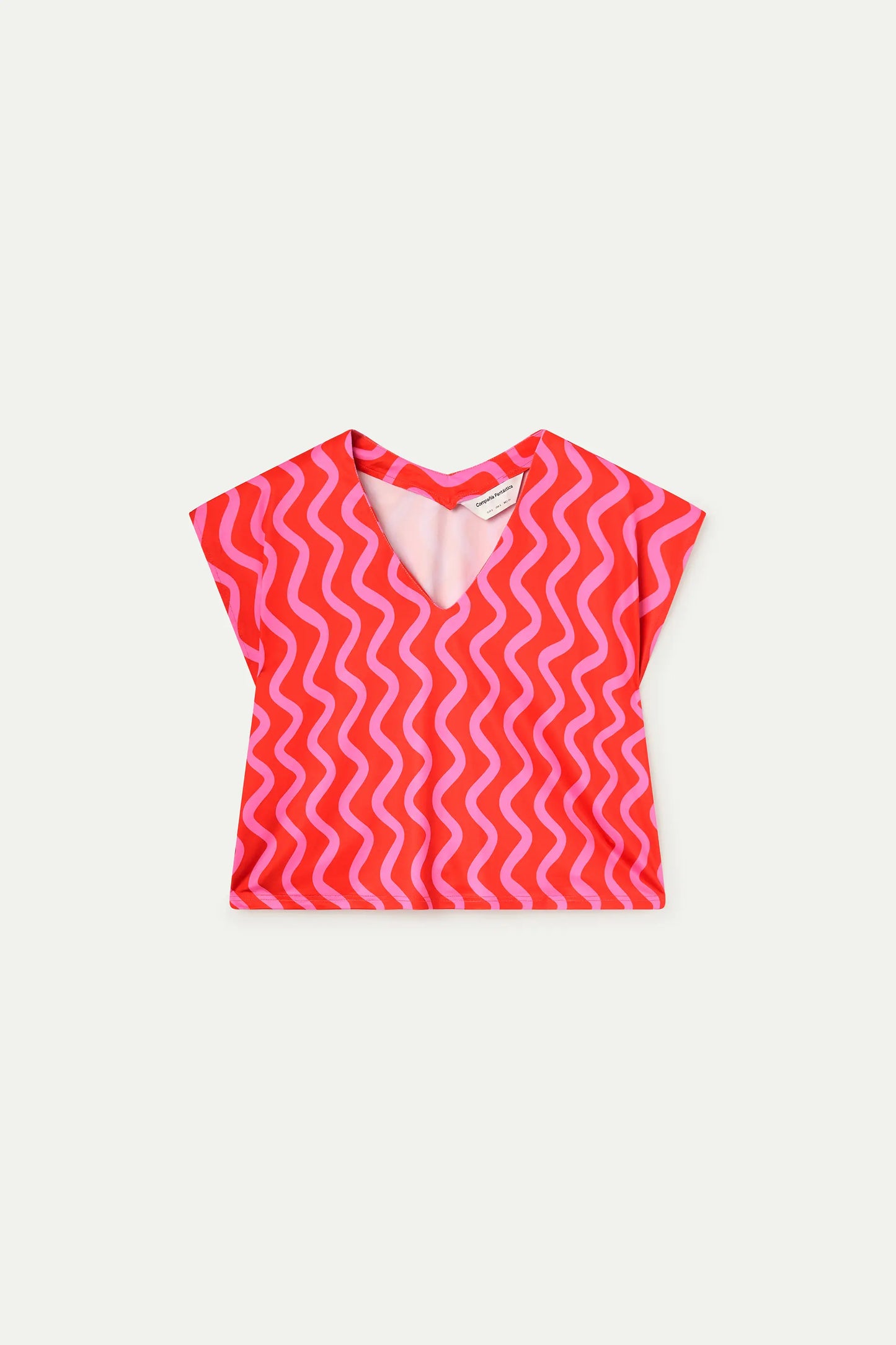 Top con estampado Wave Red & Pink